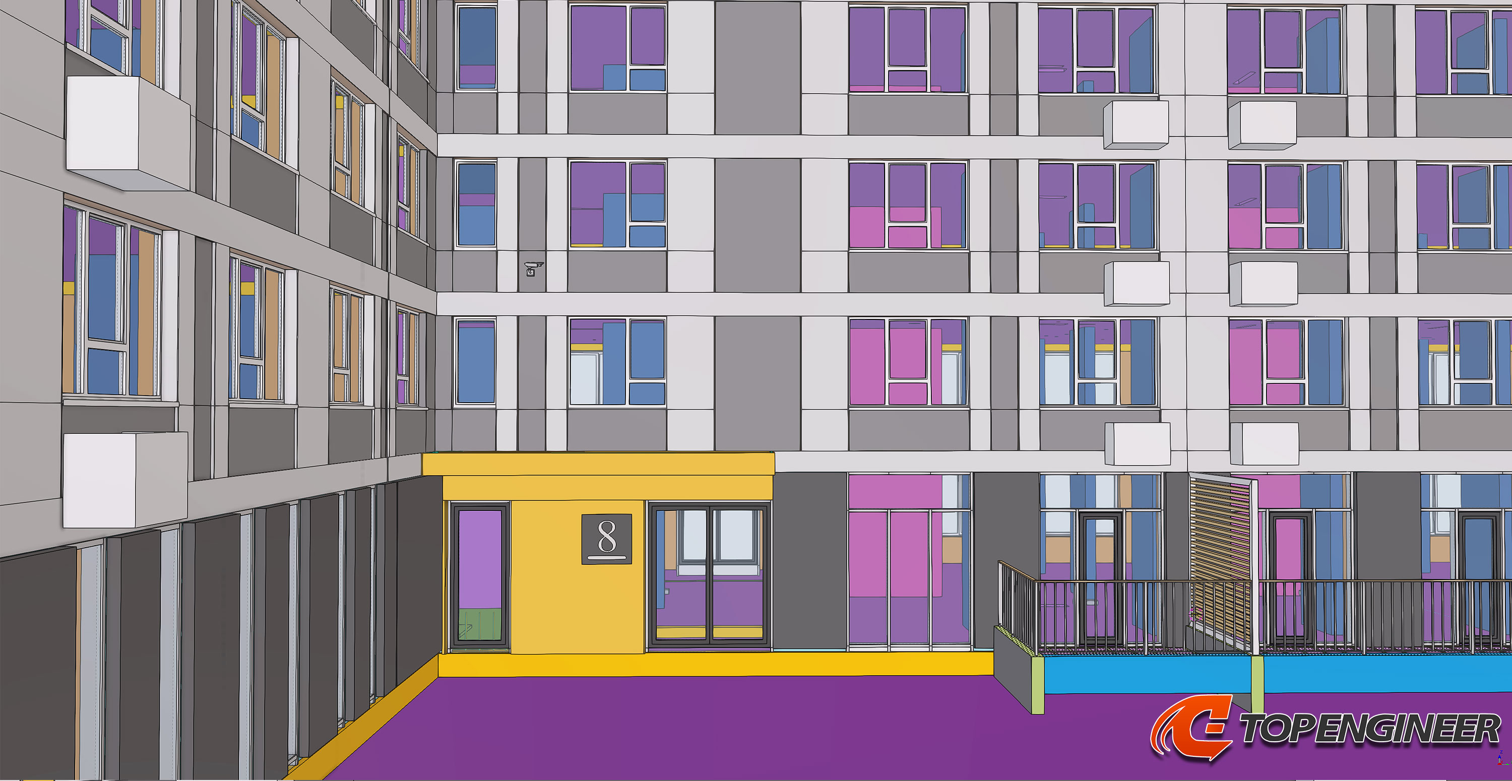 Bim building information model for residential complex in Tekla Structures