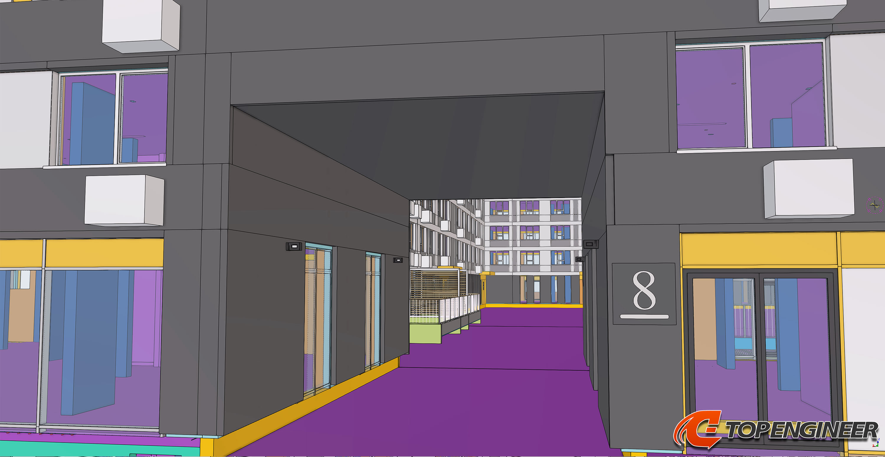 Bim building information model for residential complex in Tekla Structures