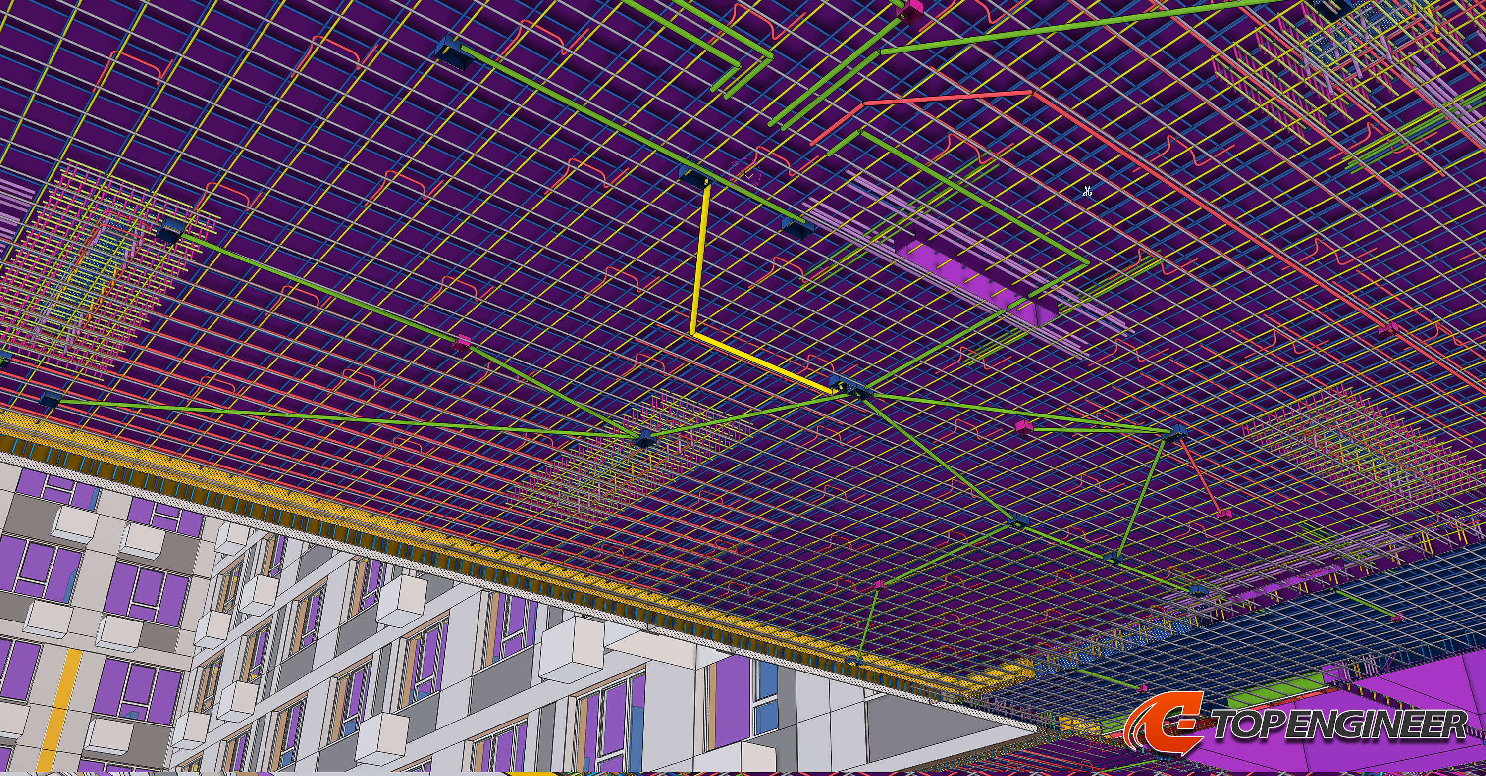 Bim building information model for residential complex in Tekla Structures
