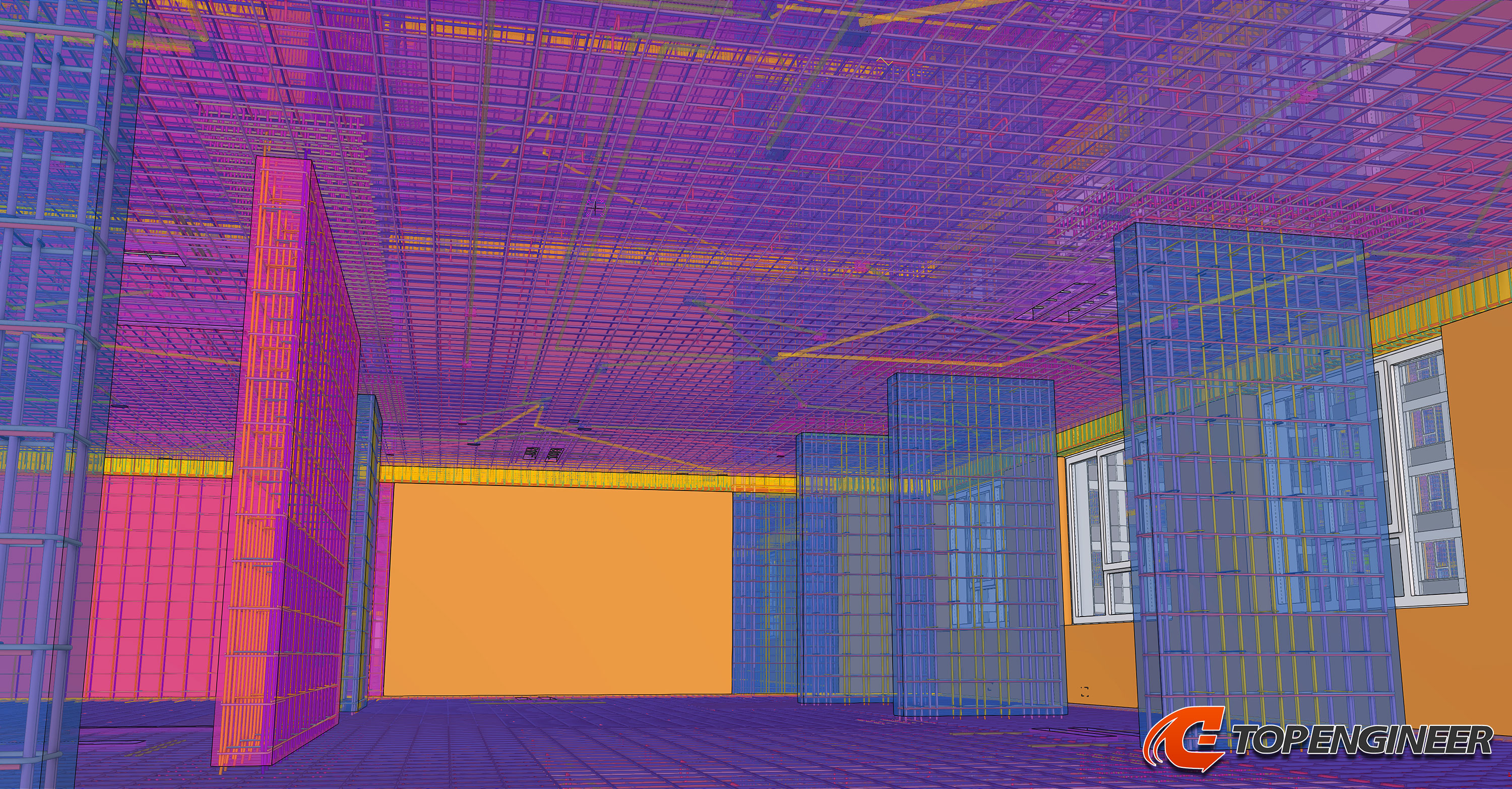 Bim building information model for residential complex in Tekla Structures