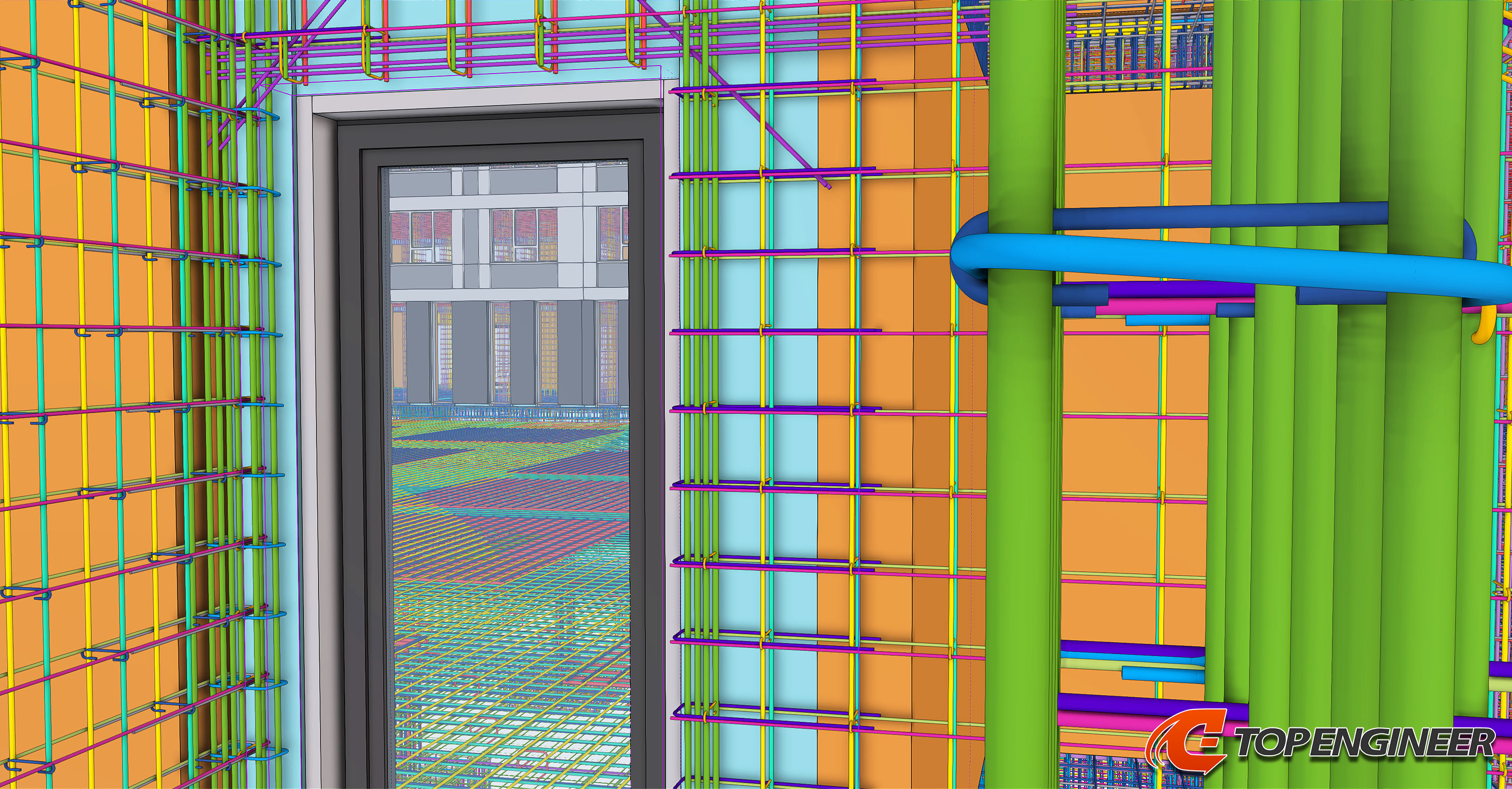 Bim building information model for residential complex in Tekla Structures