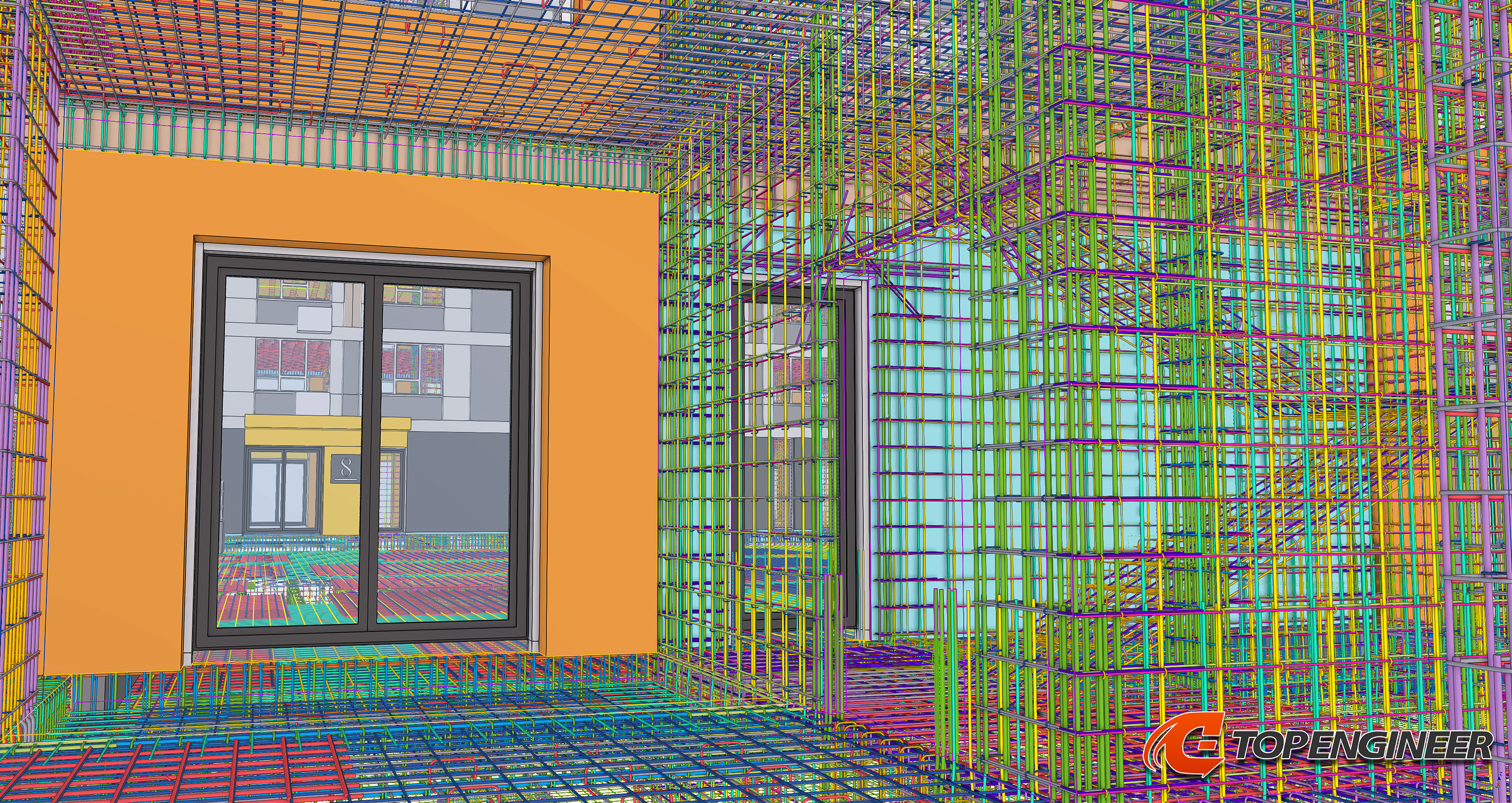 Bim building information model for residential complex in Tekla Structures