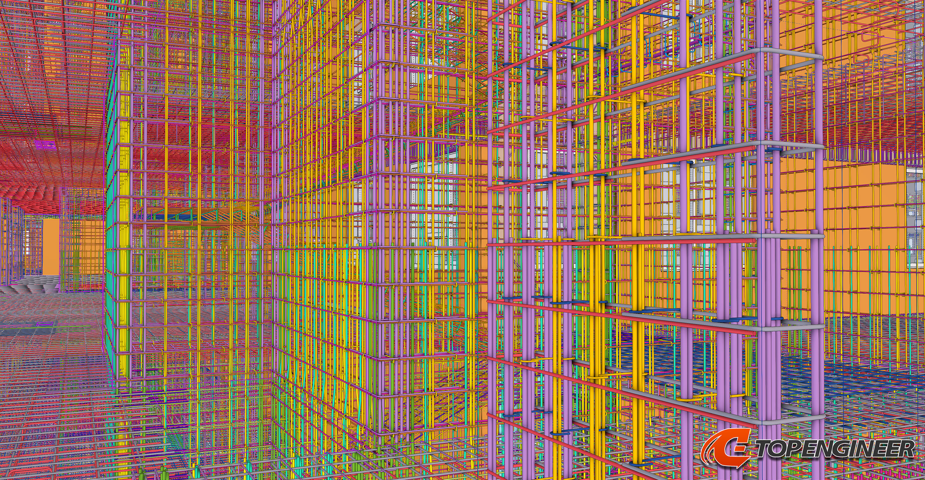 Bim building information model for residential complex in Tekla Structures