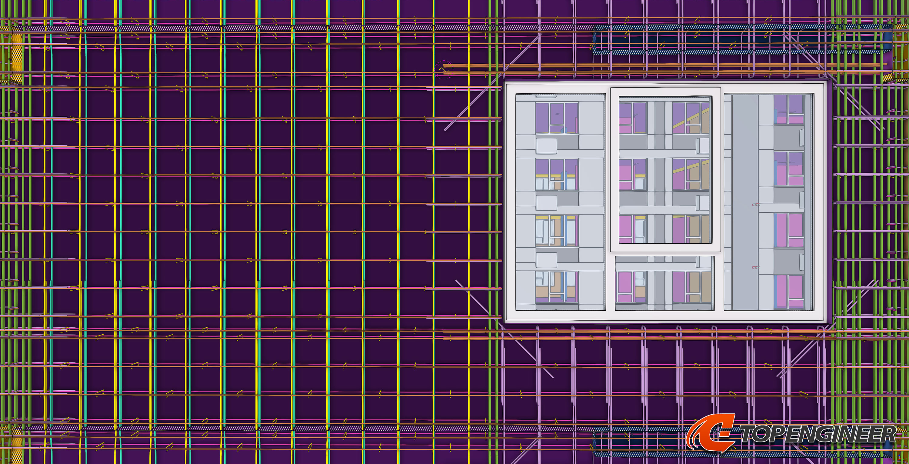 Bim building information model for residential complex in Tekla Structures