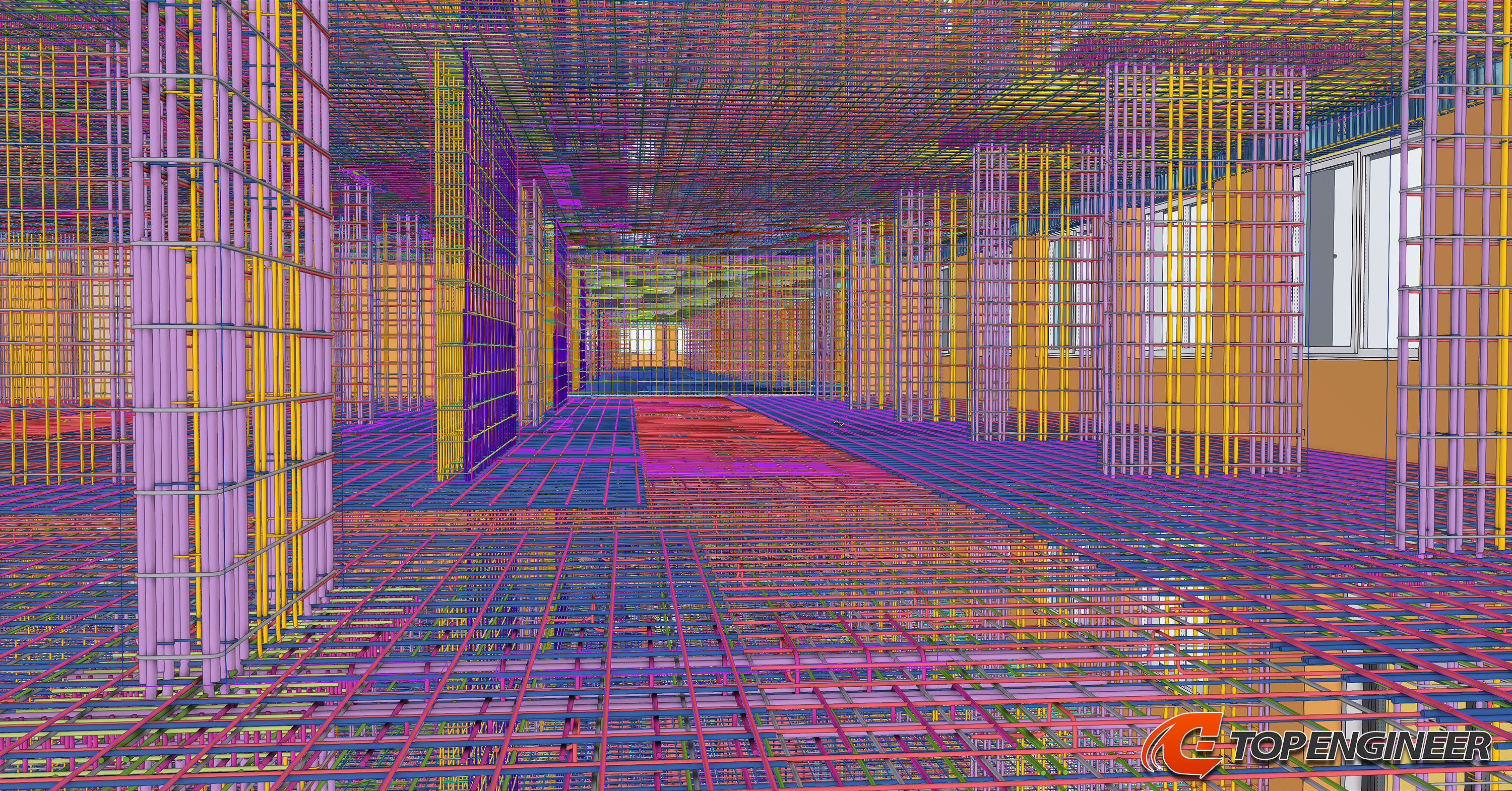Bim building information model for residential complex in Tekla Structures