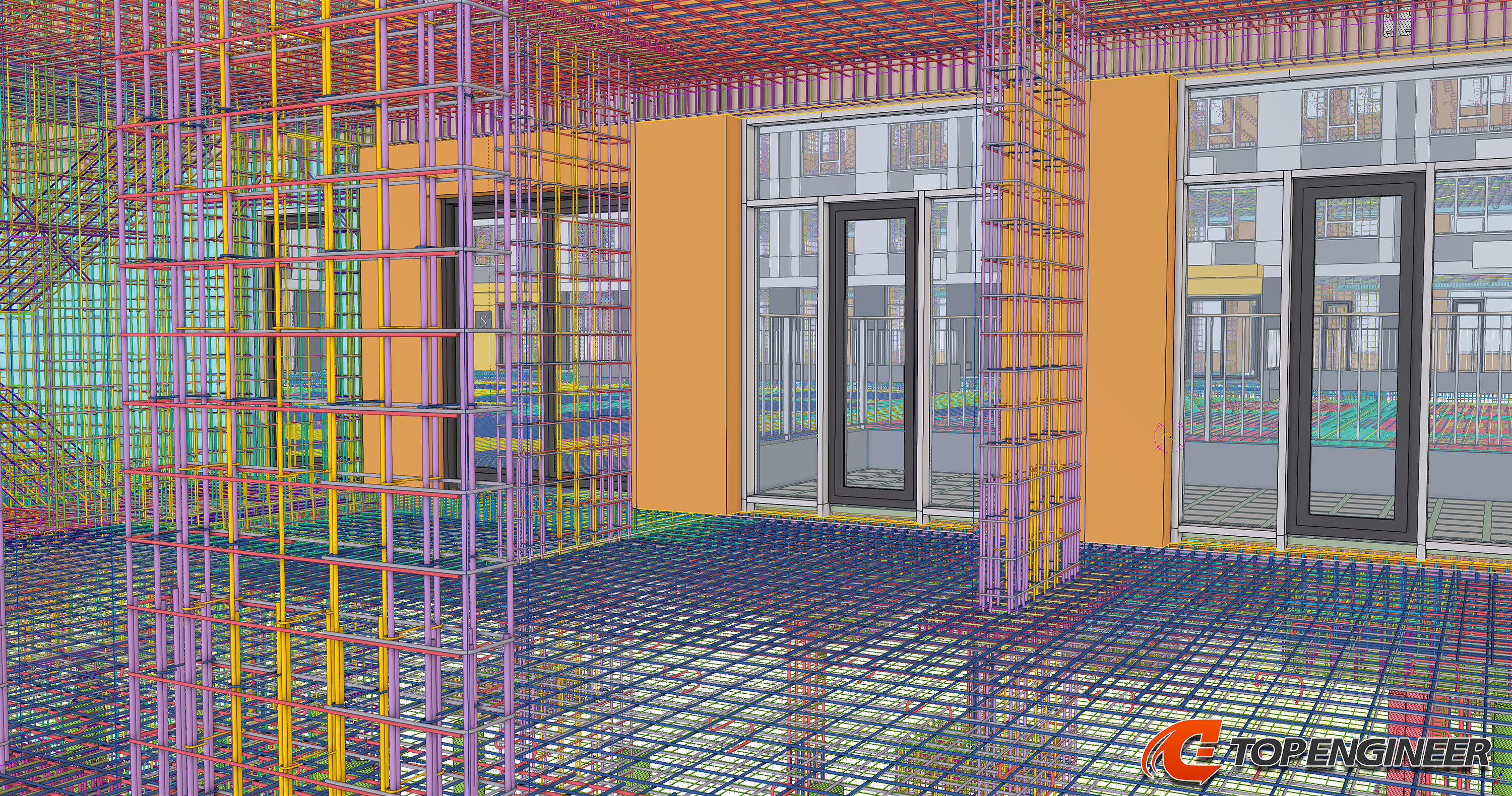 Bim building information model for residential complex in Tekla Structures
