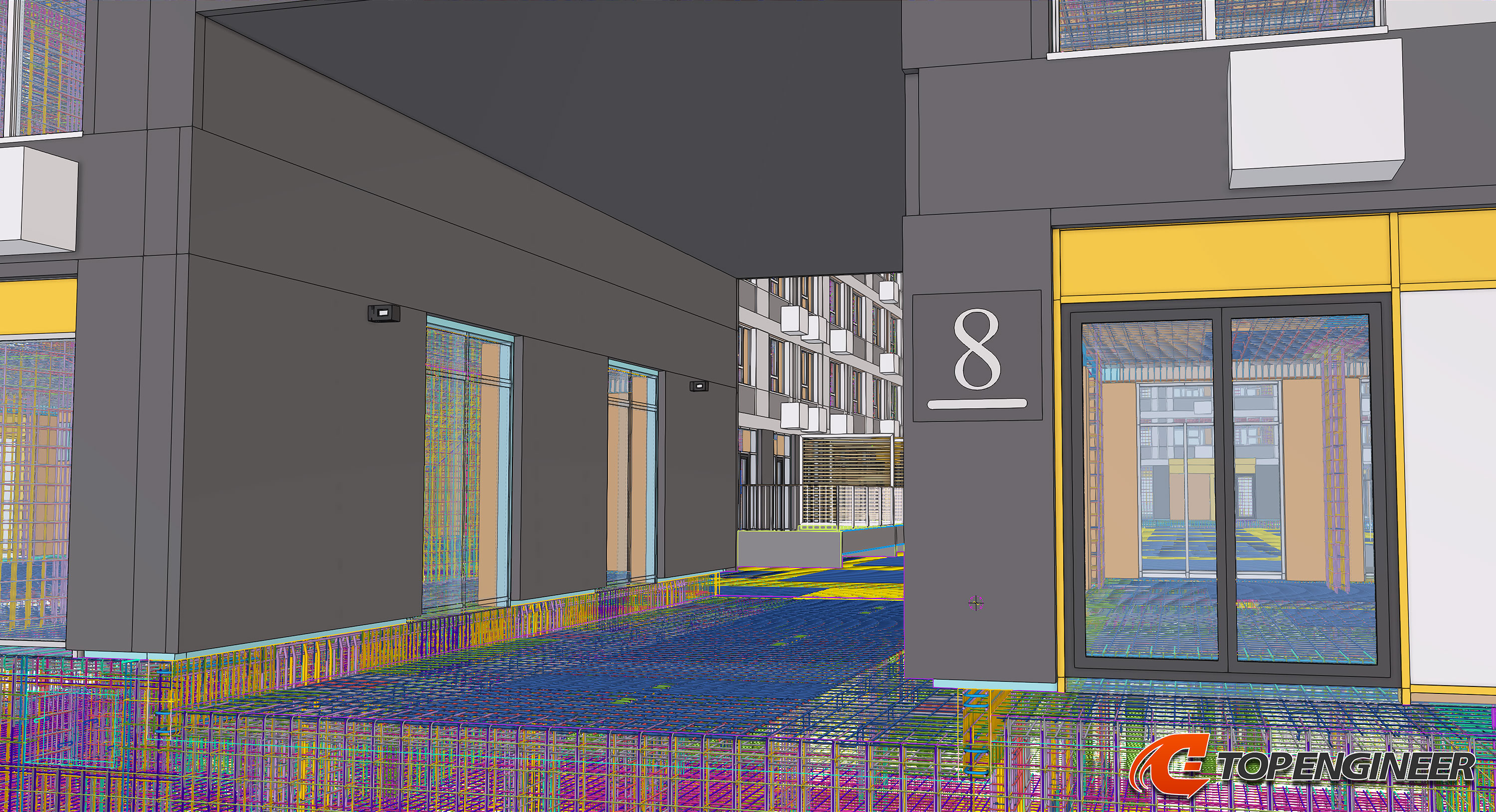 Bim building information model for residential complex in Tekla Structures