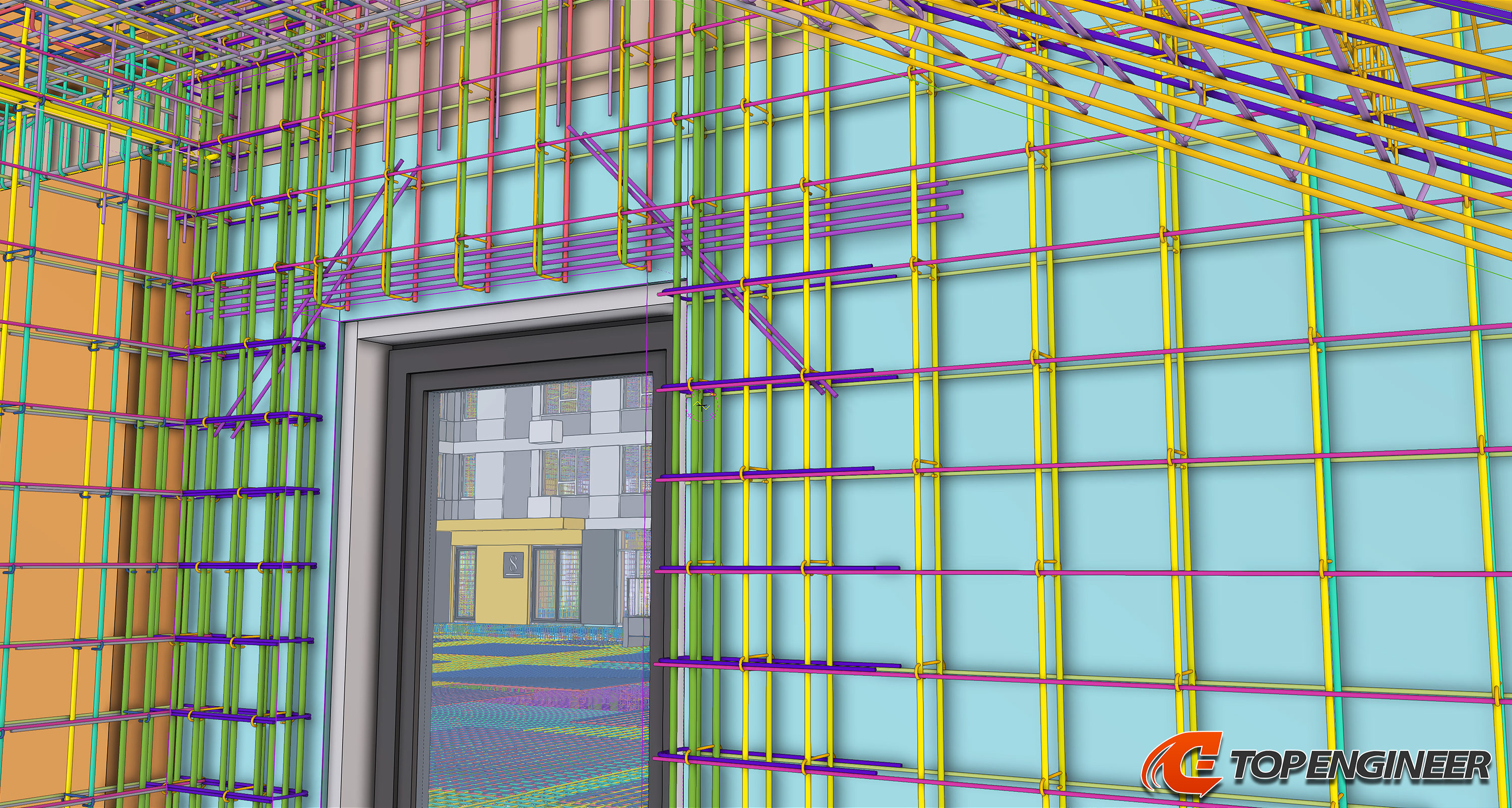Bim building information model for residential complex in Tekla Structures