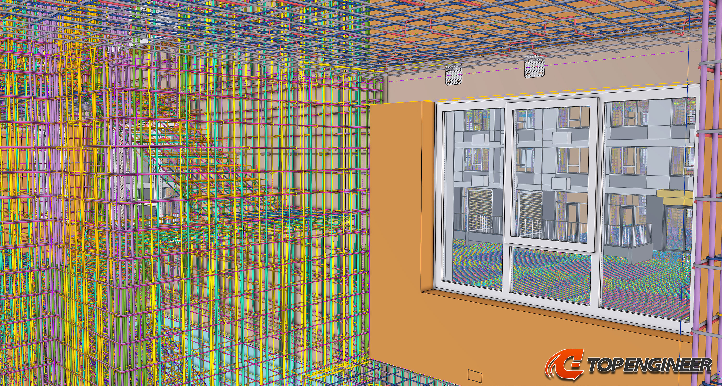 Bim building information model for residential complex in Tekla Structures
