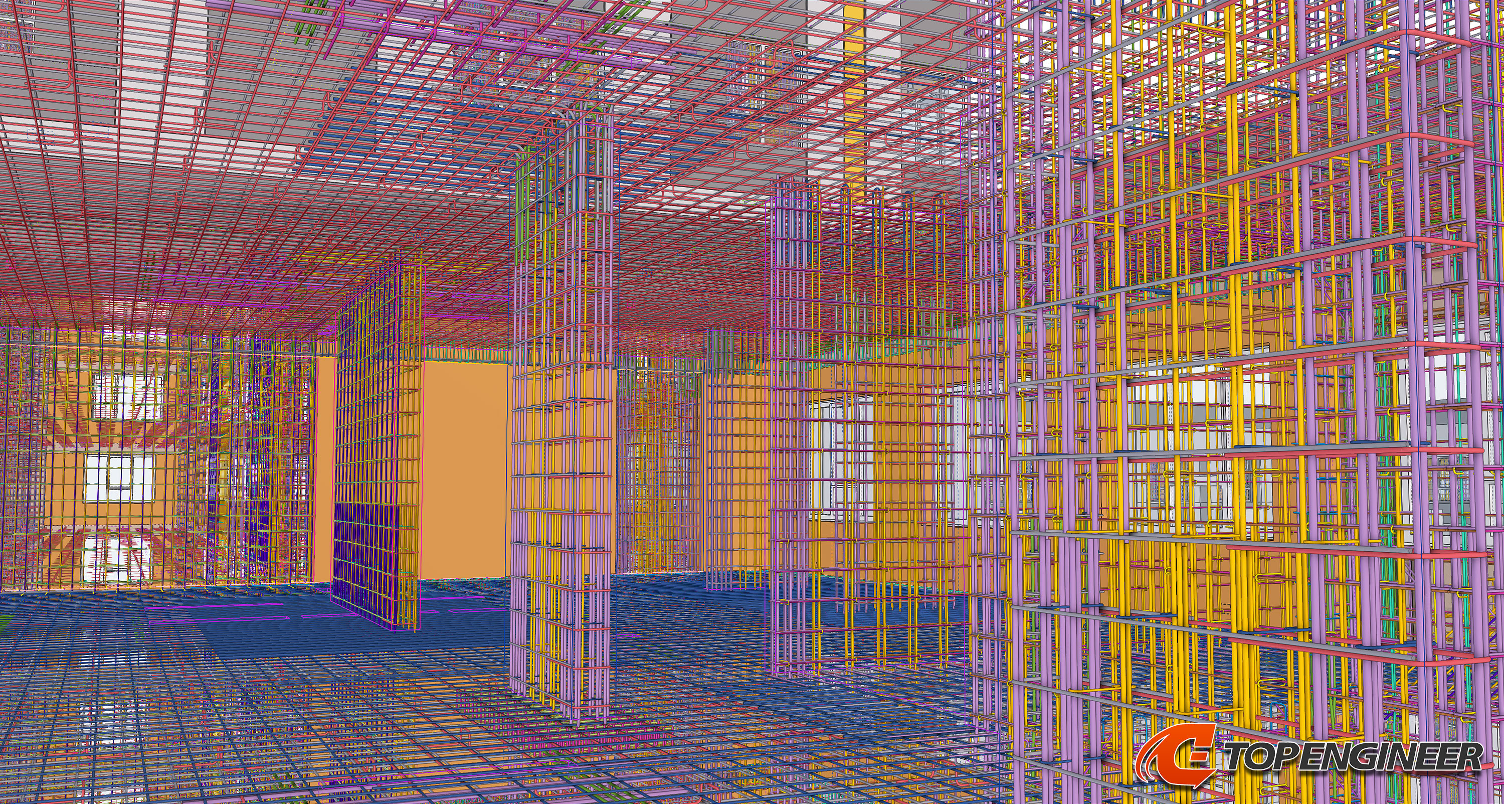 Bim building information model for residential complex in Tekla Structures