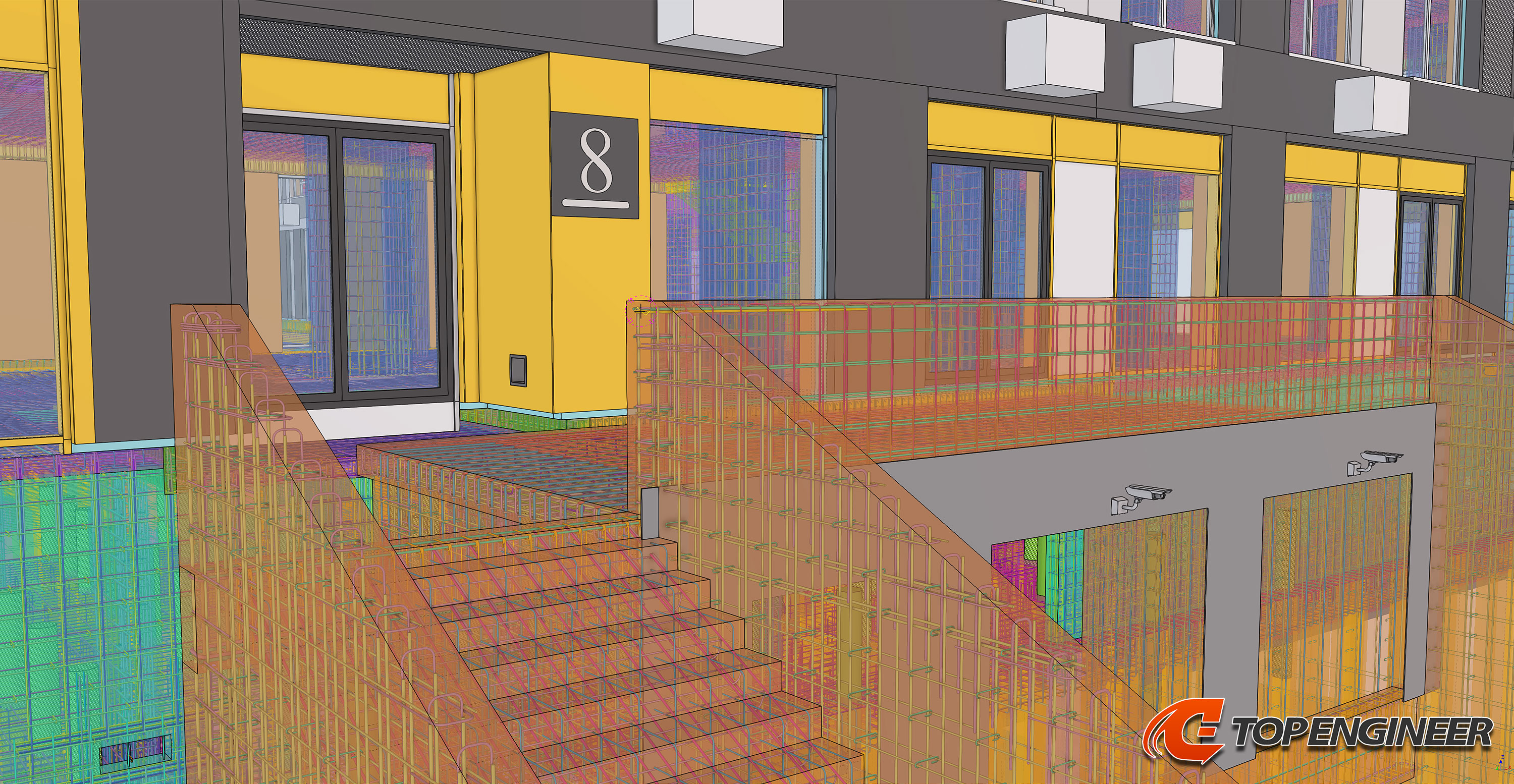 Bim building information model for residential complex in Tekla Structures