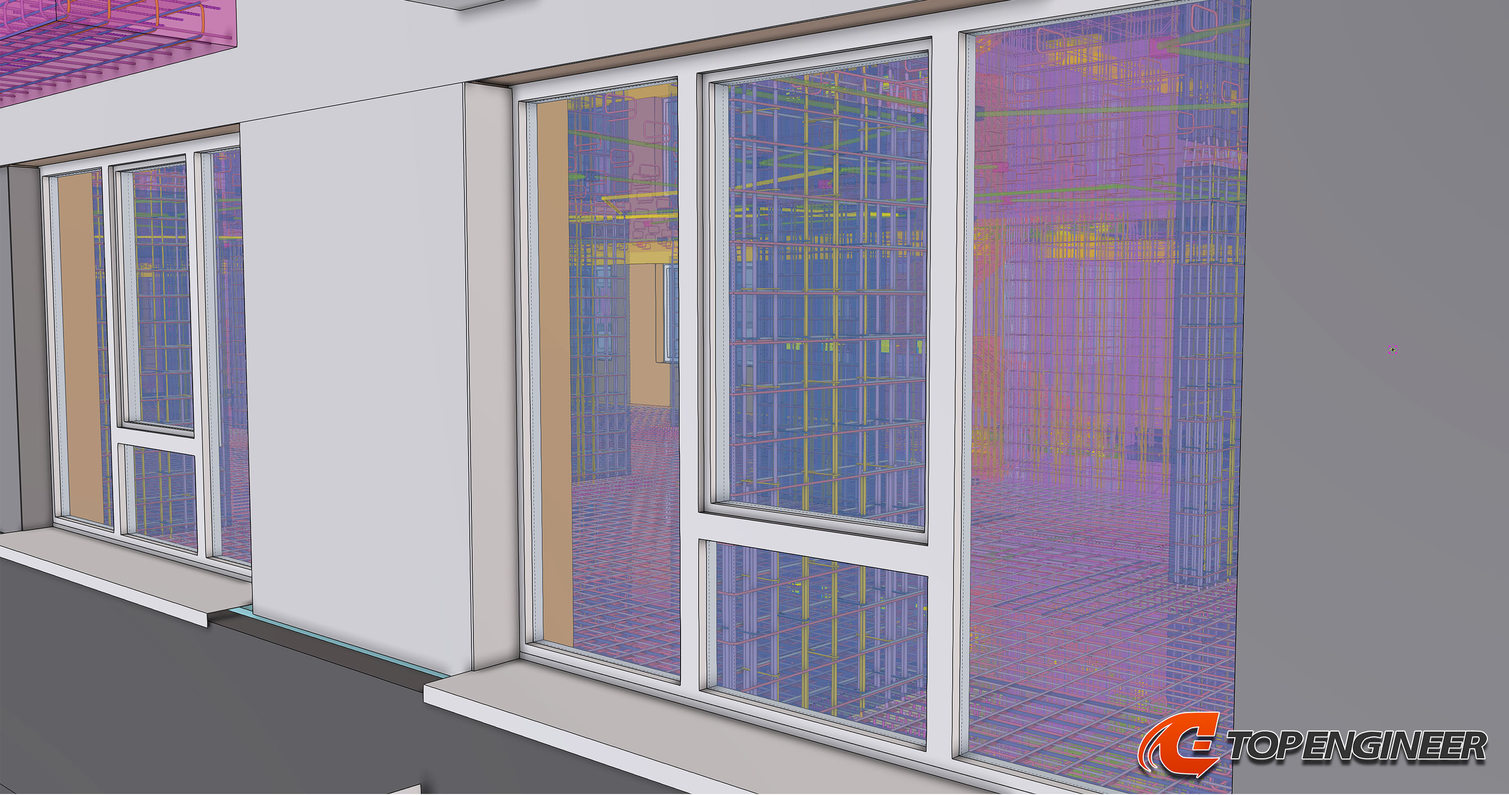 Bim building information model for residential complex in Tekla Structures