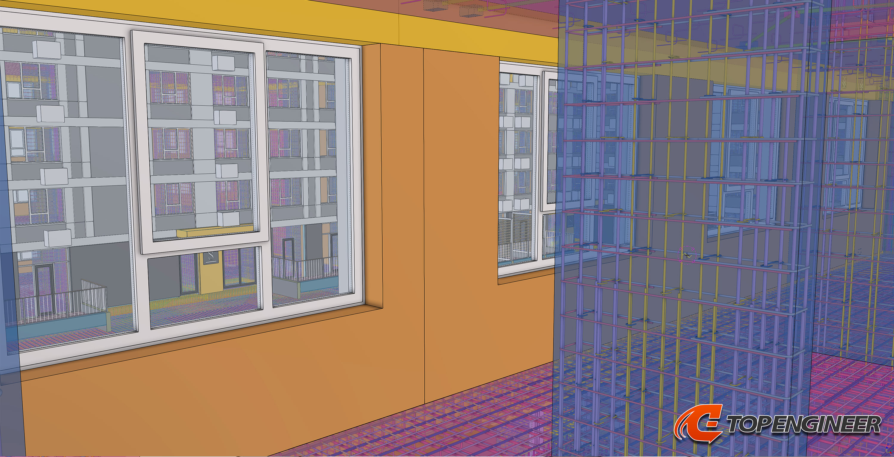 Bim building information model for residential complex in Tekla Structures