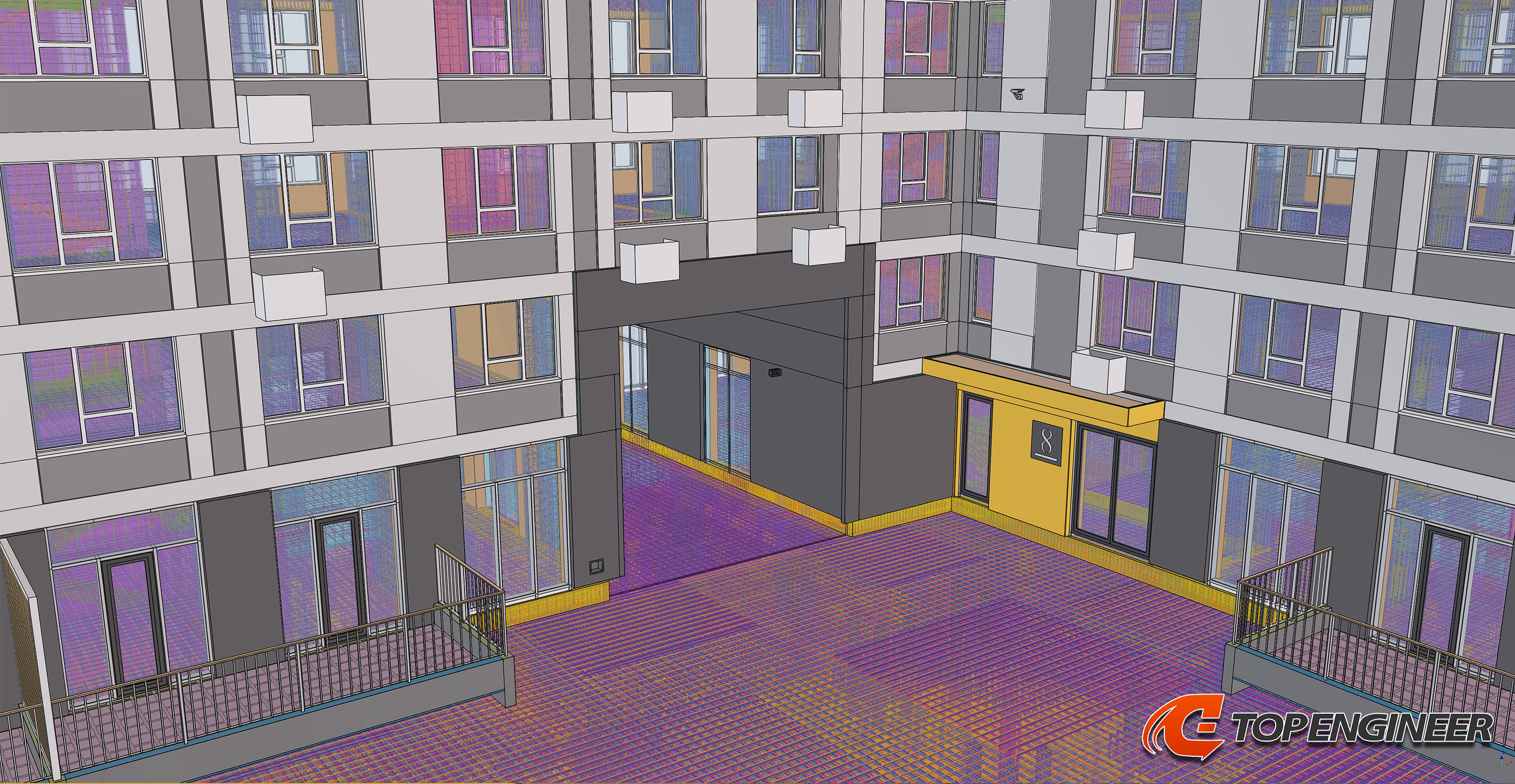 Bim building information model for residential complex in Tekla Structures