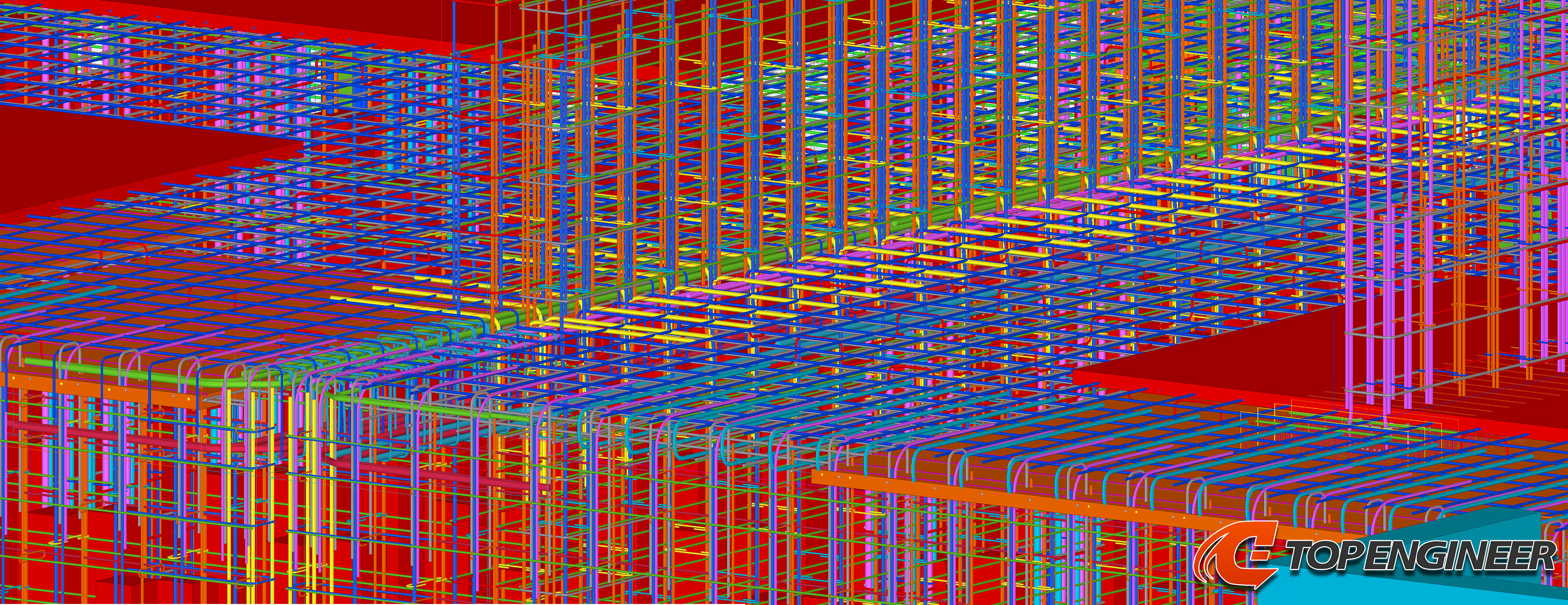 Bim building information model for residential complex in Tekla Structures