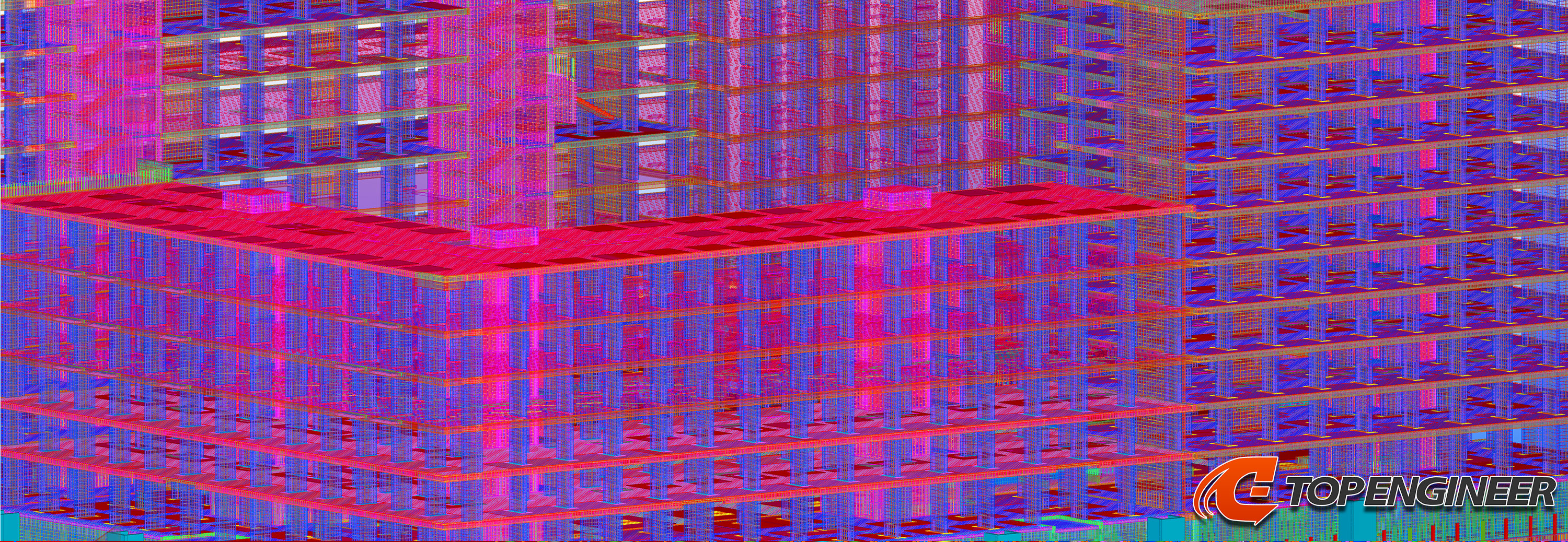 Bim building information model for residential complex in Tekla Structures