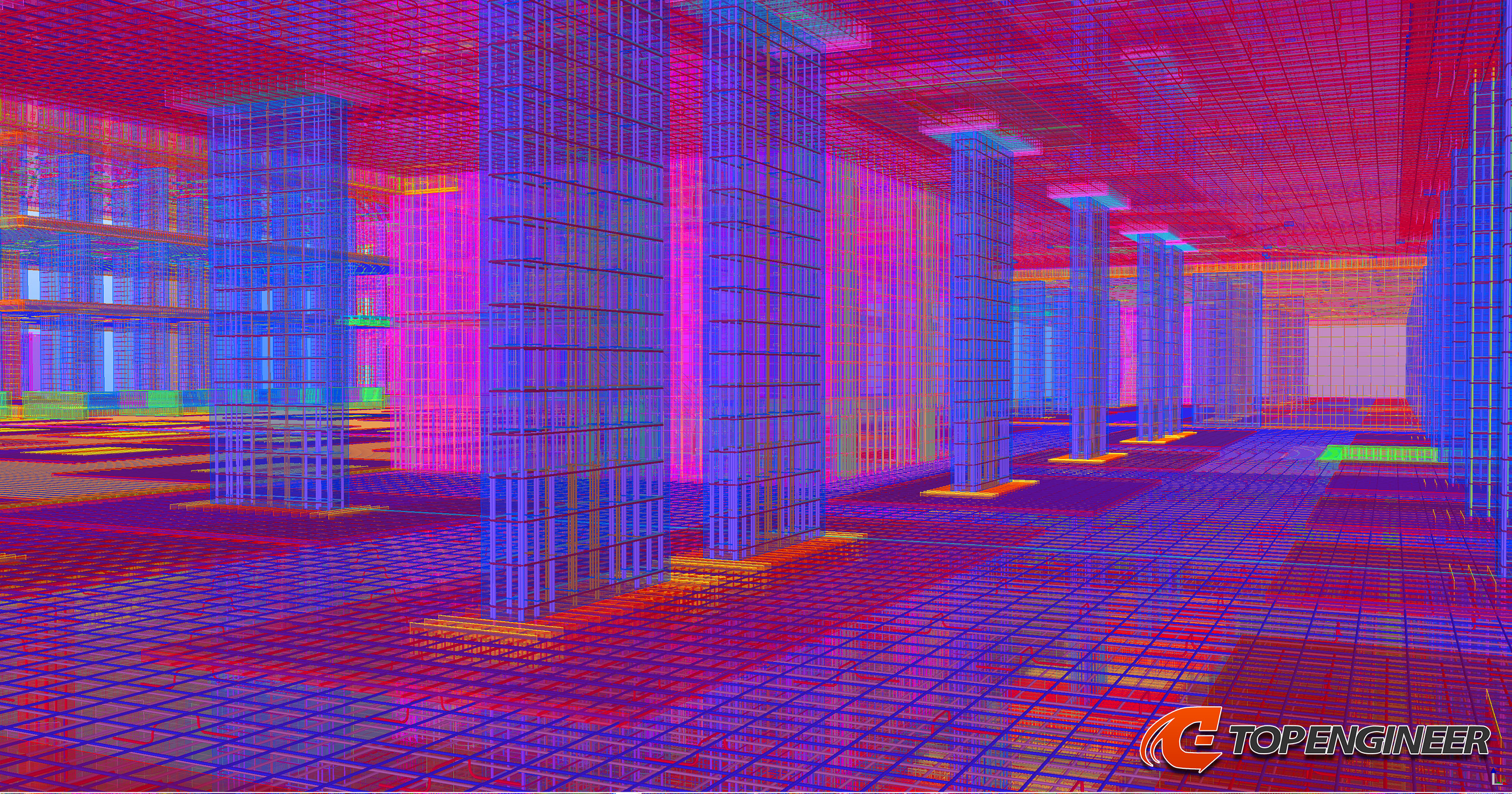 Bim building information model for residential complex in Tekla Structures