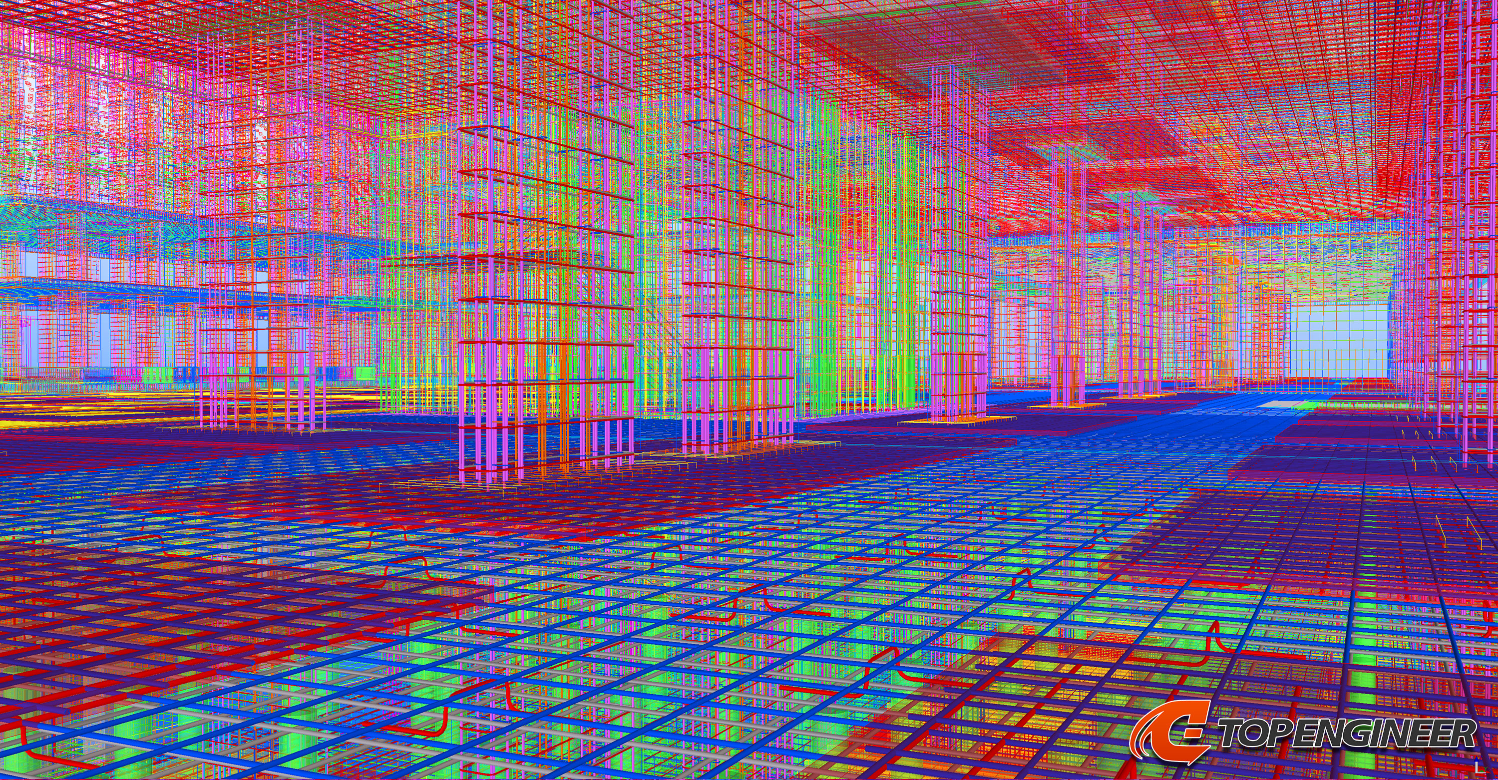 Bim building information model for residential complex in Tekla Structures