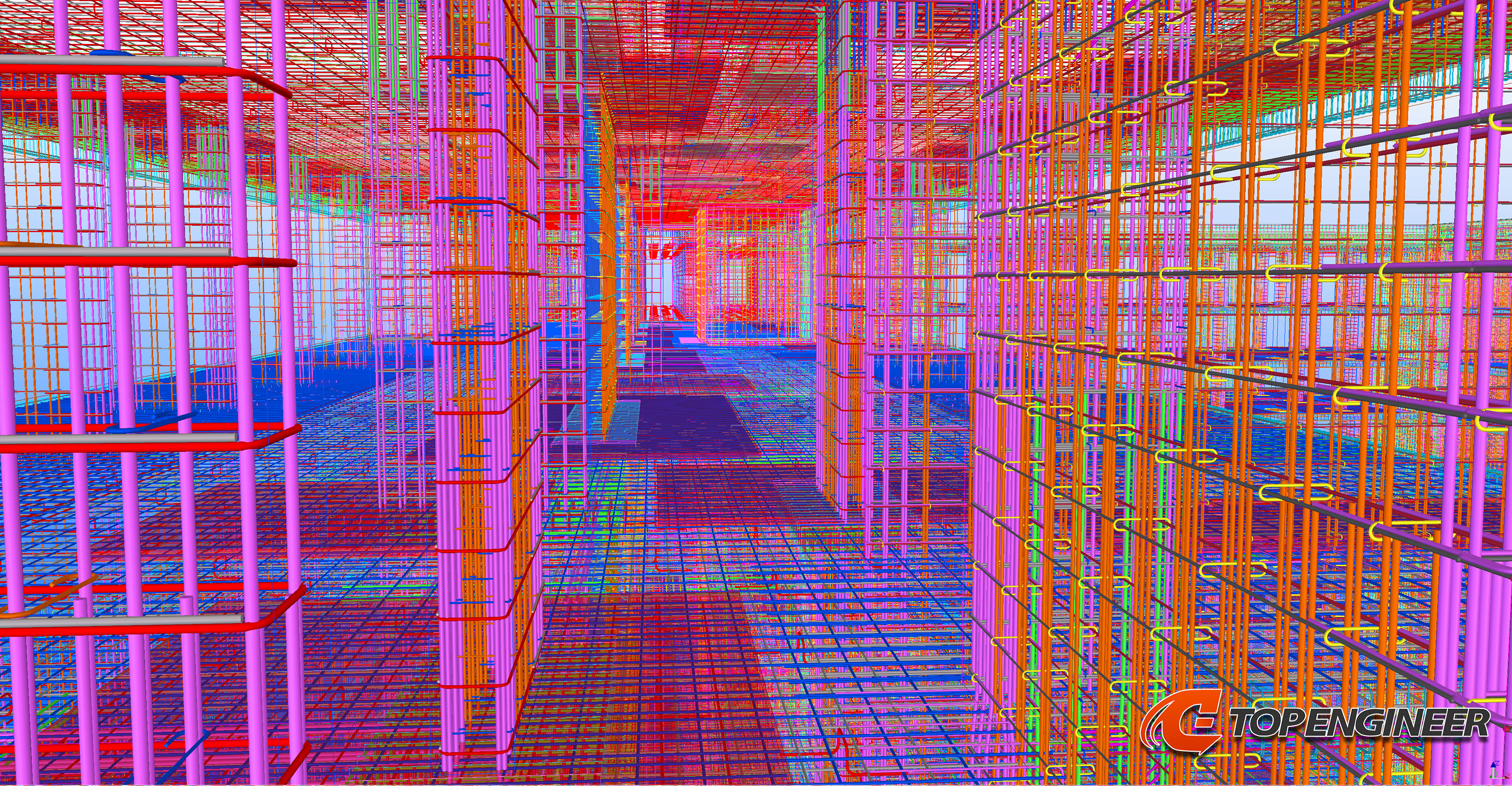 Bim building information model for residential complex in Tekla Structures