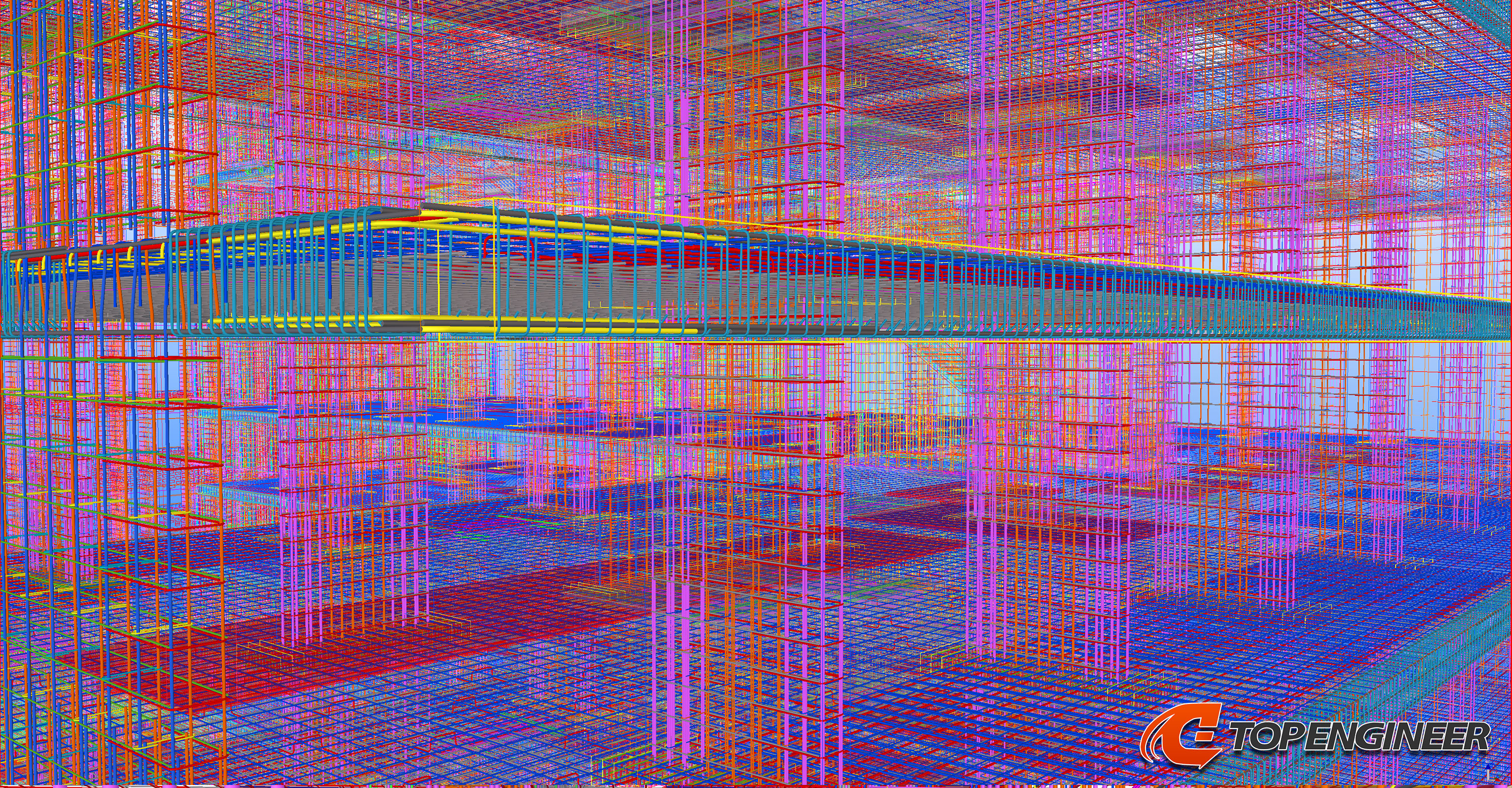 Bim building information model for residential complex in Tekla Structures