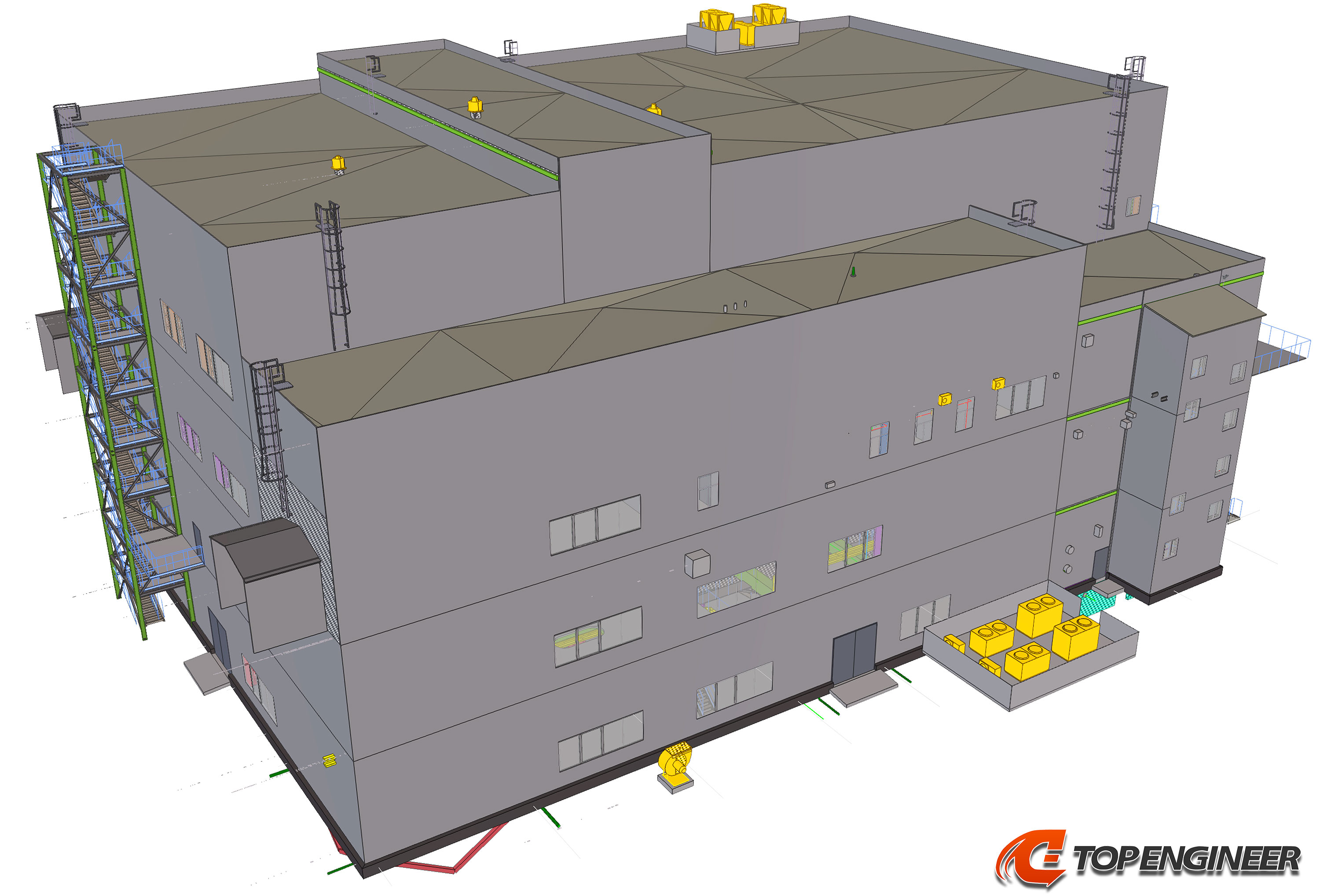 BIM model for production building in Tekla Structures