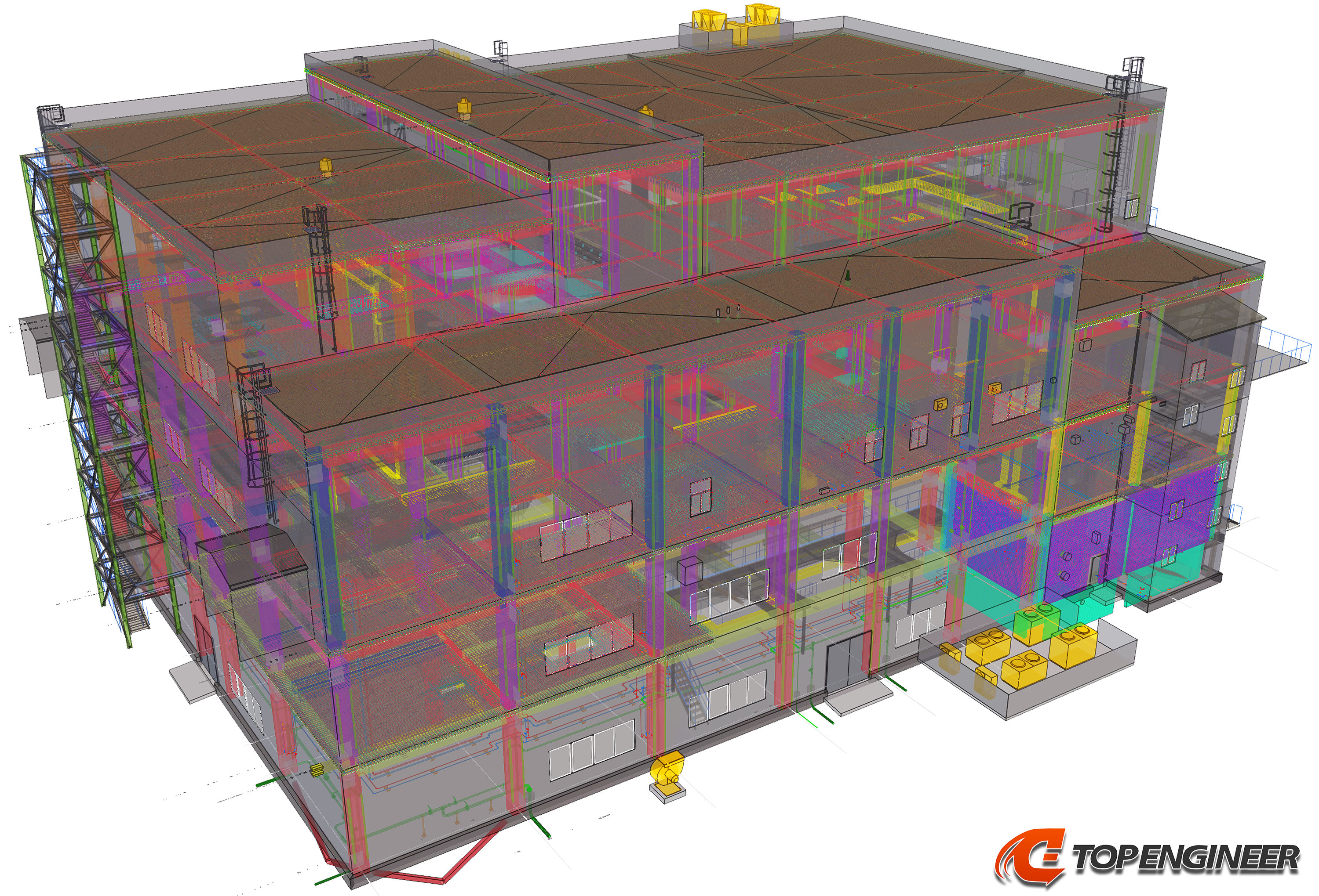 BIM model for production building in Tekla Structures