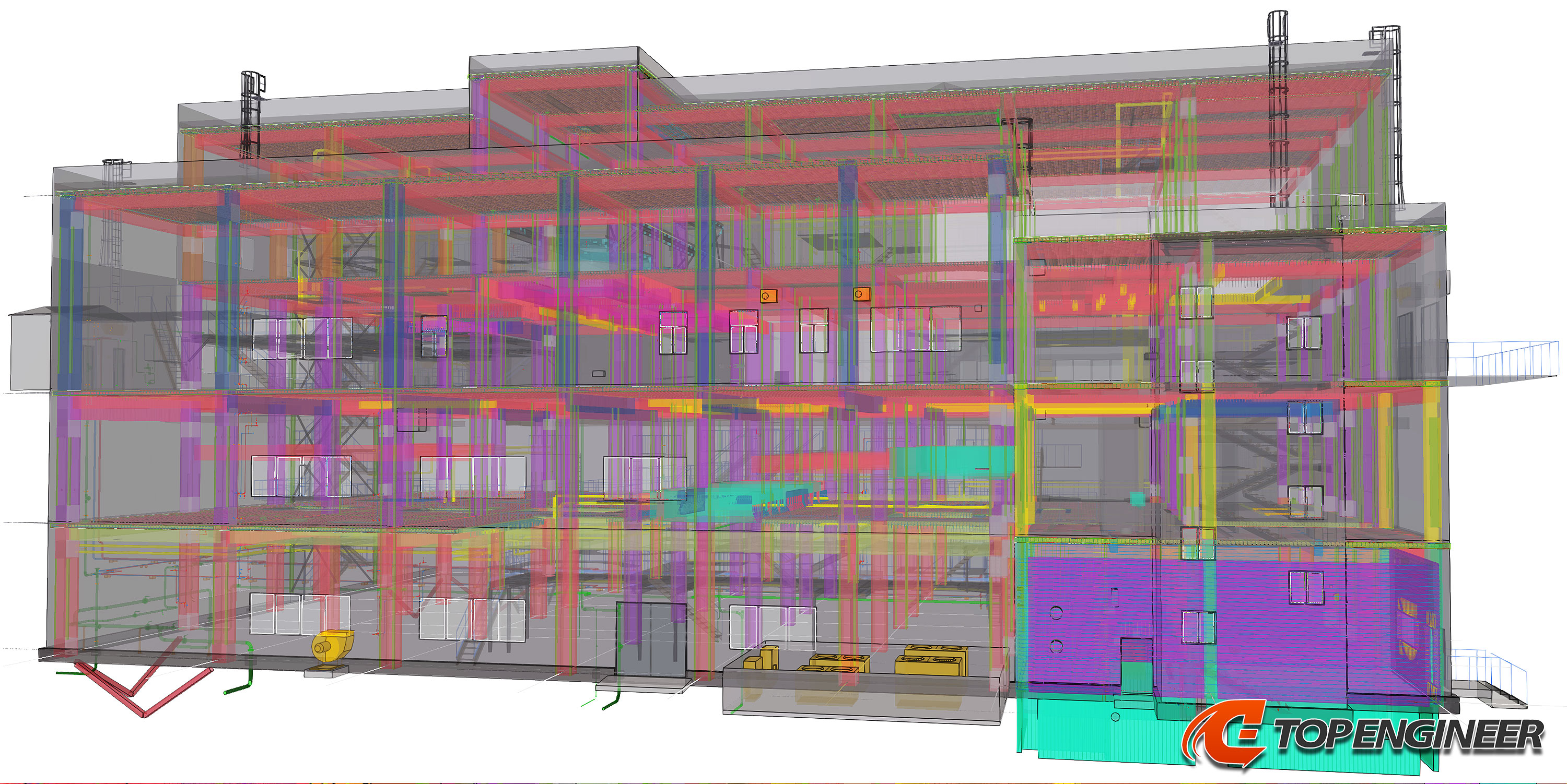 BIM model for production building in Tekla Structures