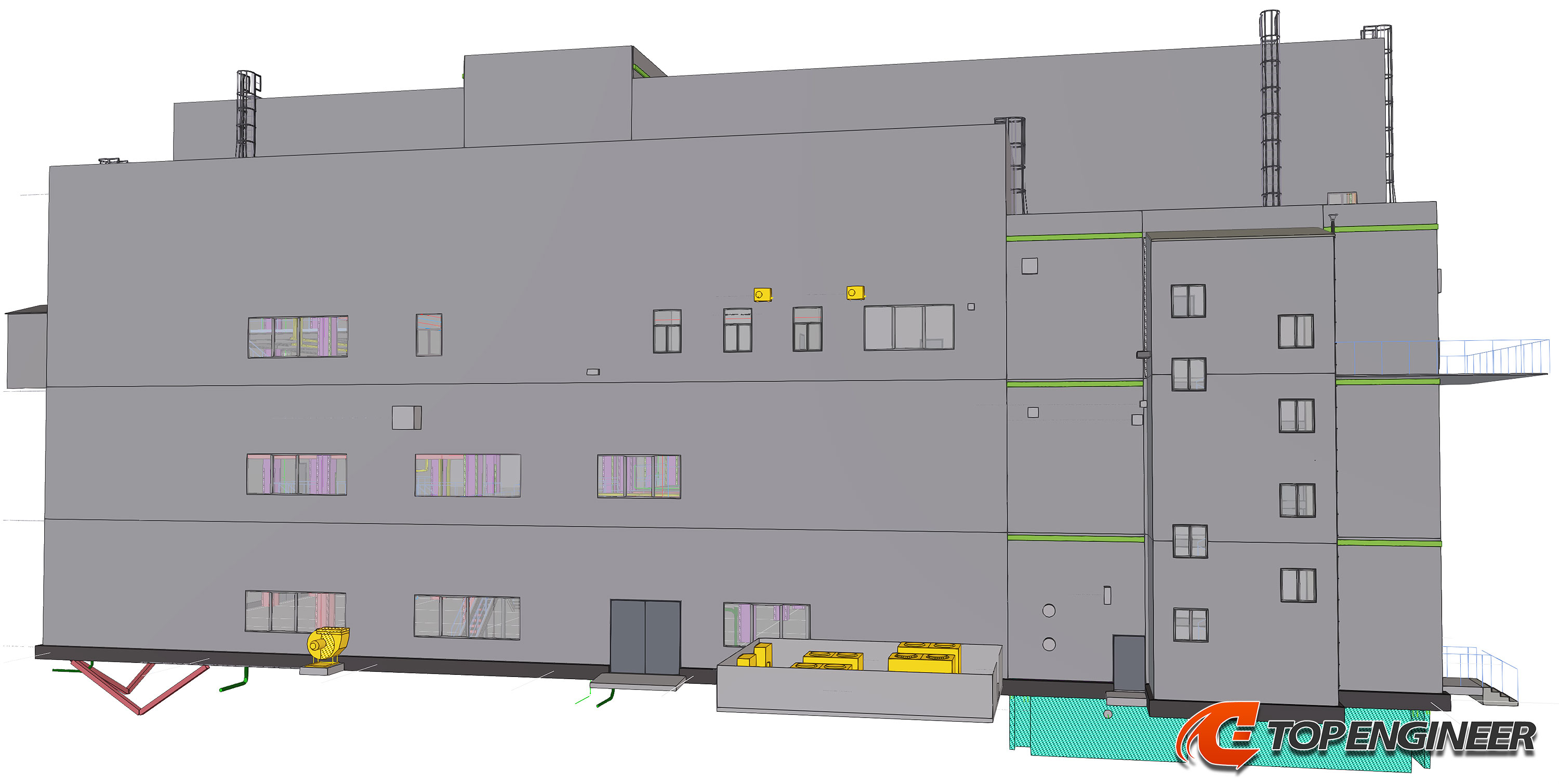 BIM model for production building in Tekla Structures