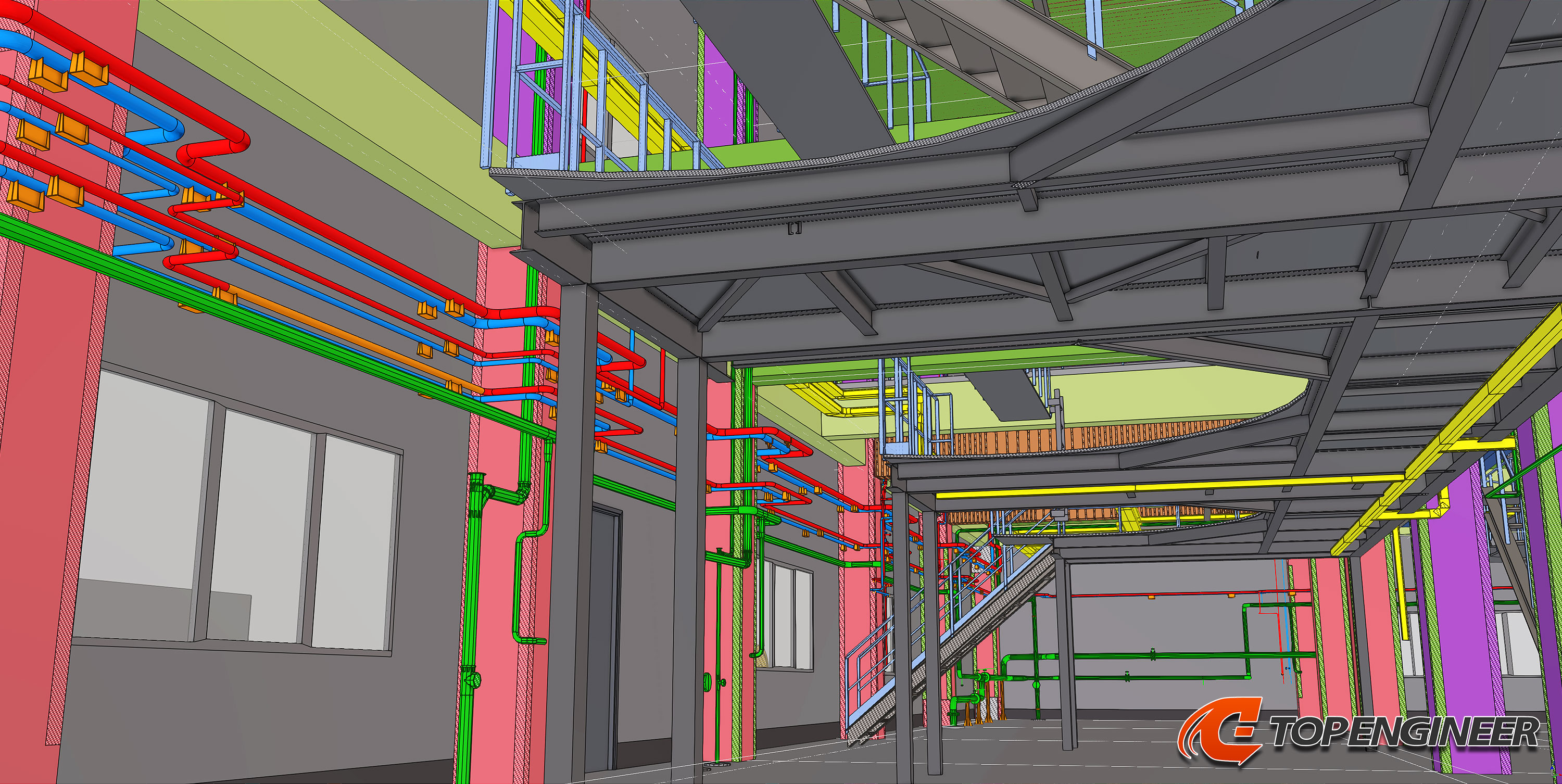 BIM model for production building in Tekla Structures
