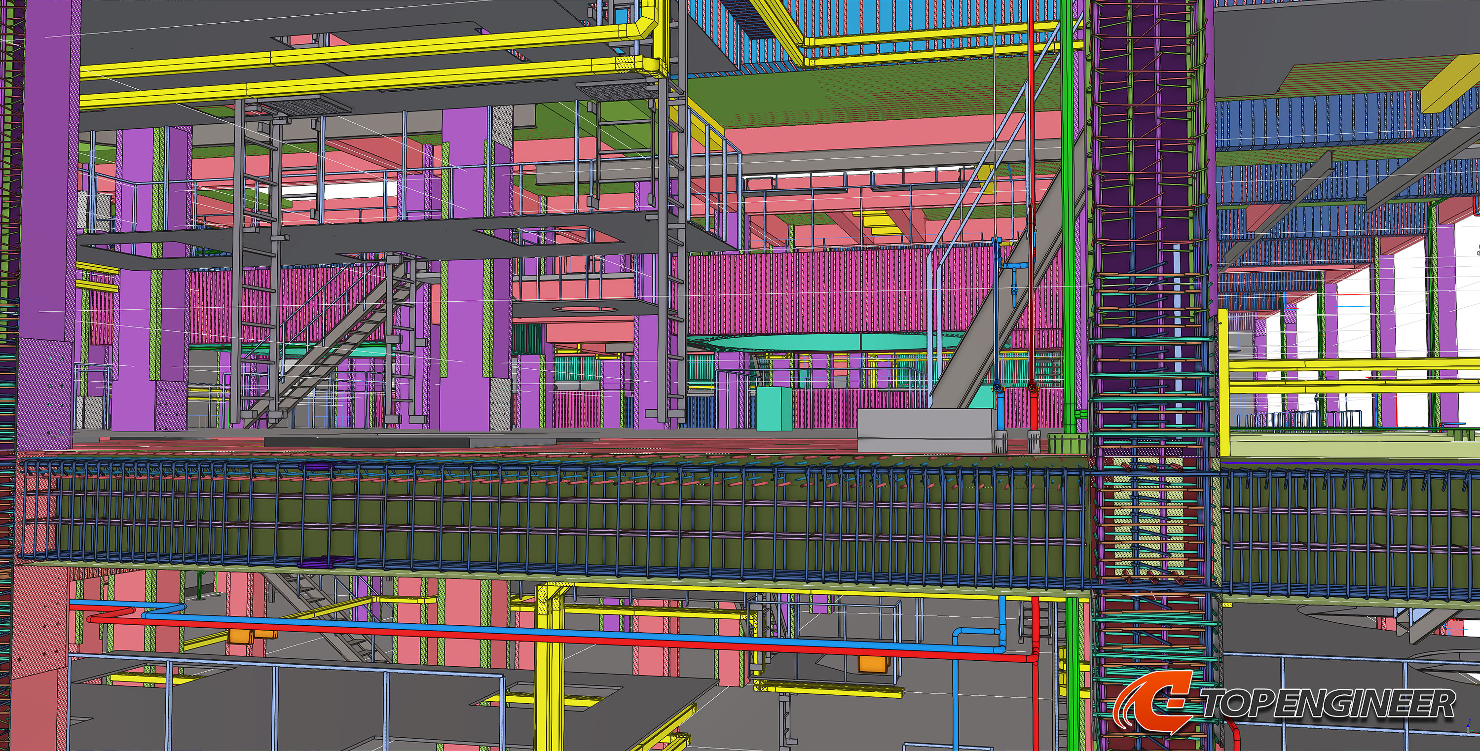 BIM model for production building in Tekla Structures