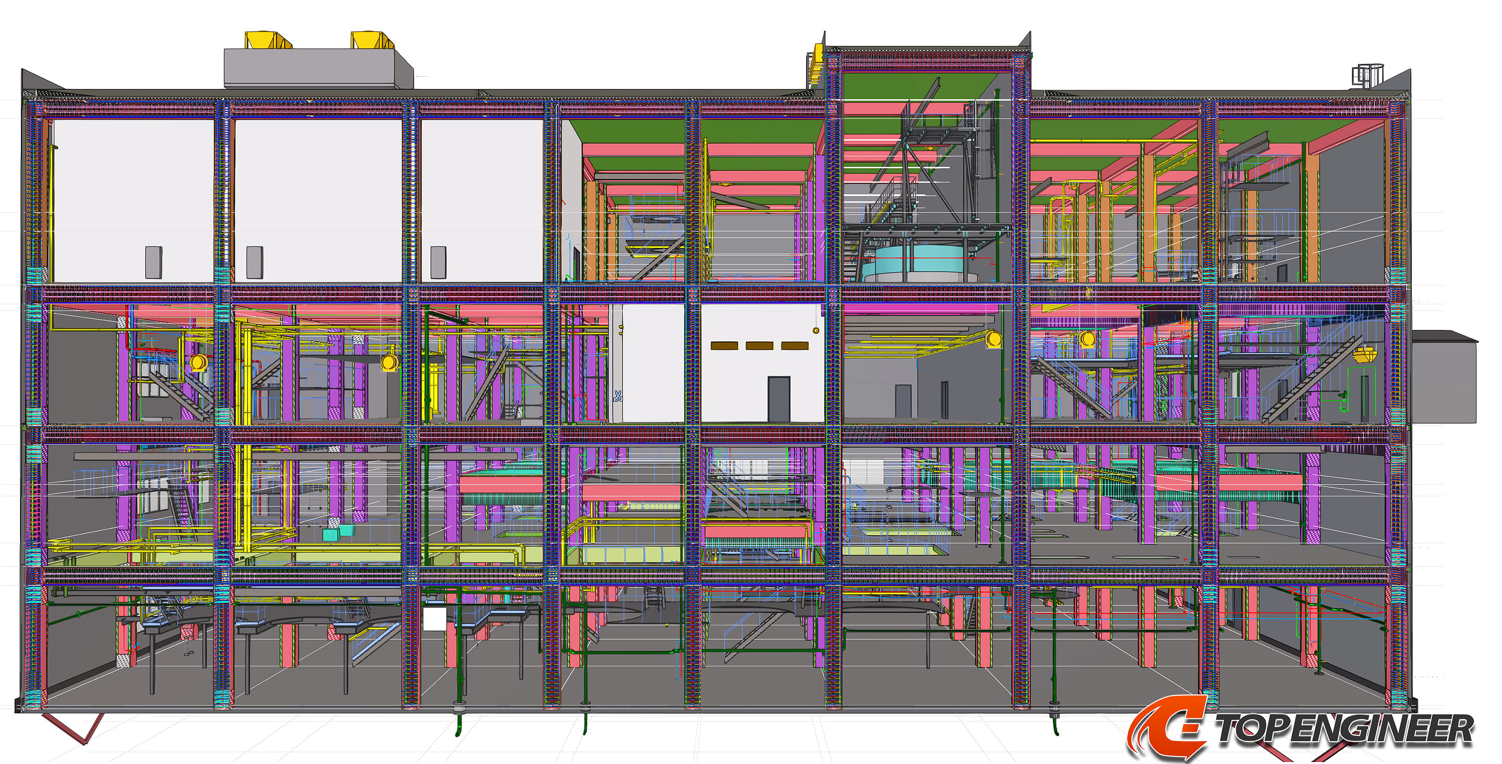 BIM model for production building in Tekla Structures