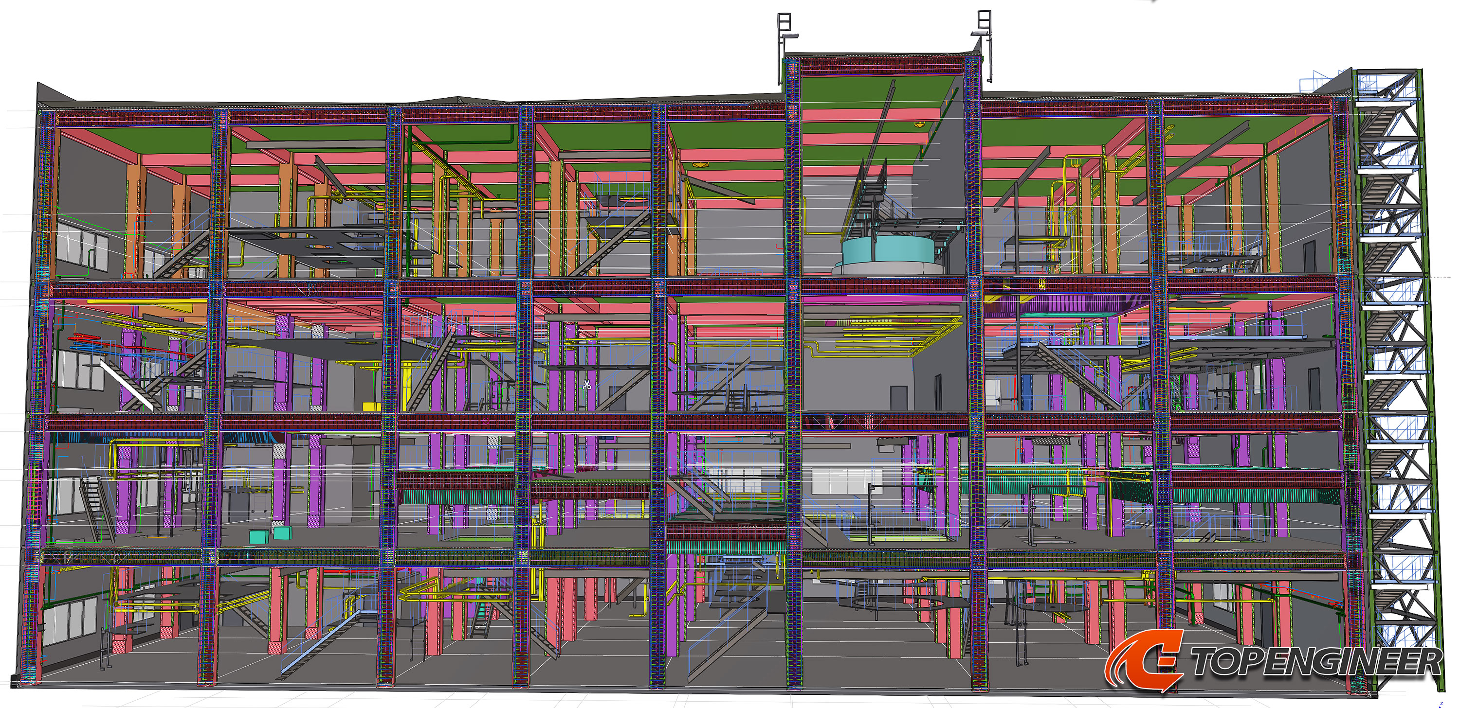 BIM model for production building in Tekla Structures