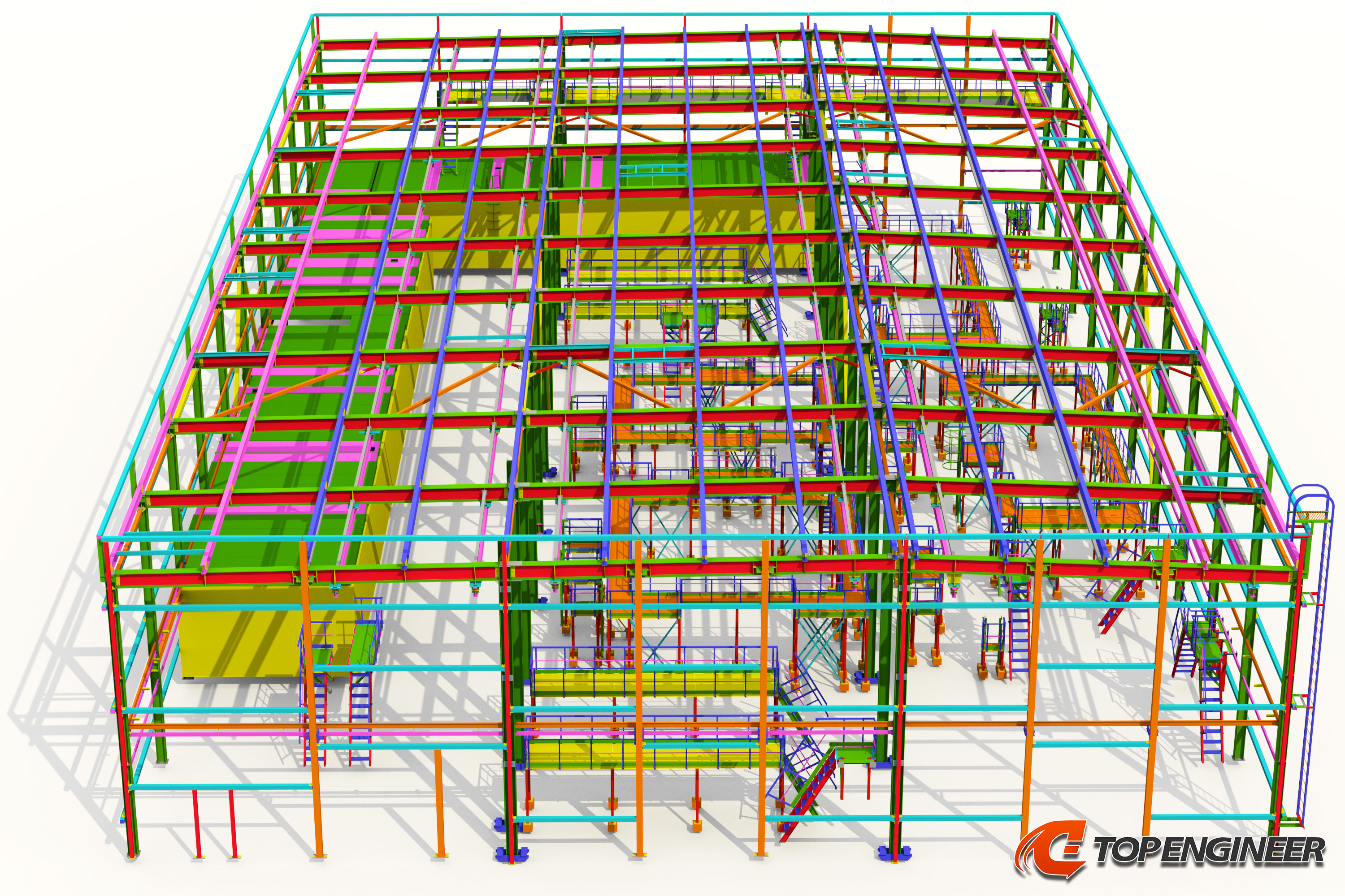 Steel detailing in Tekla Structures for the sewage plant building
