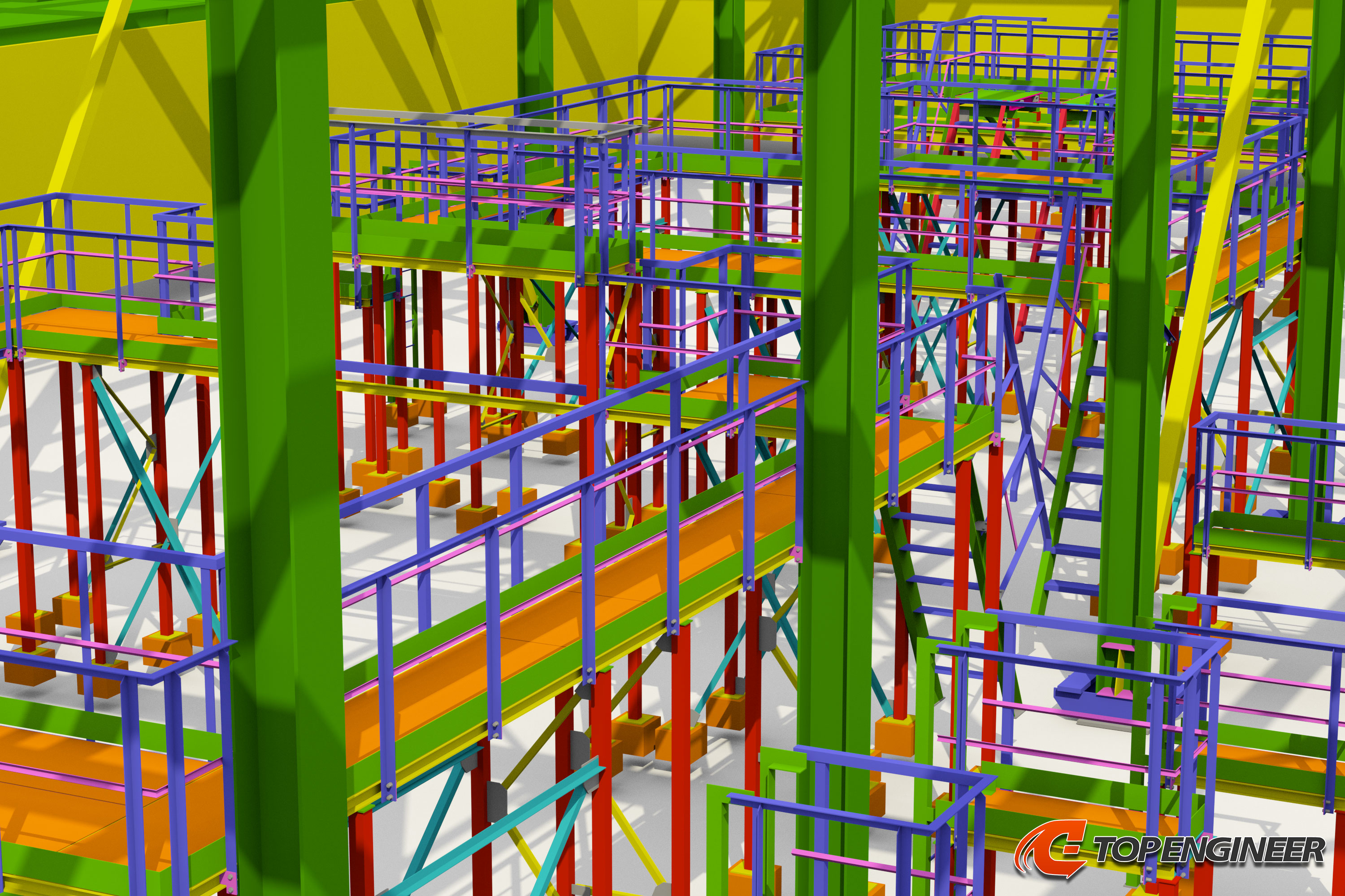 Steel detailing in Tekla Structures for the sewage plant building