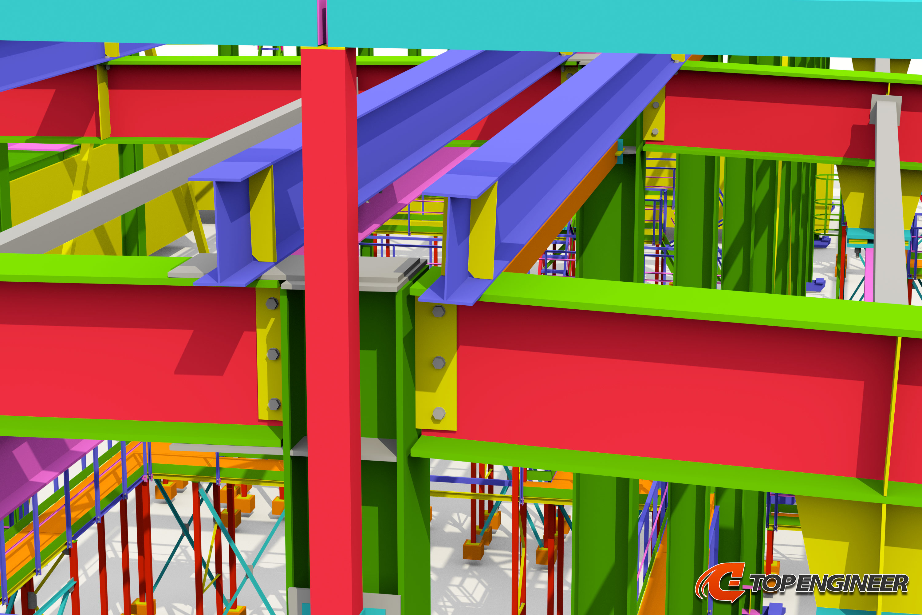 Steel detailing in Tekla Structures for the sewage plant building