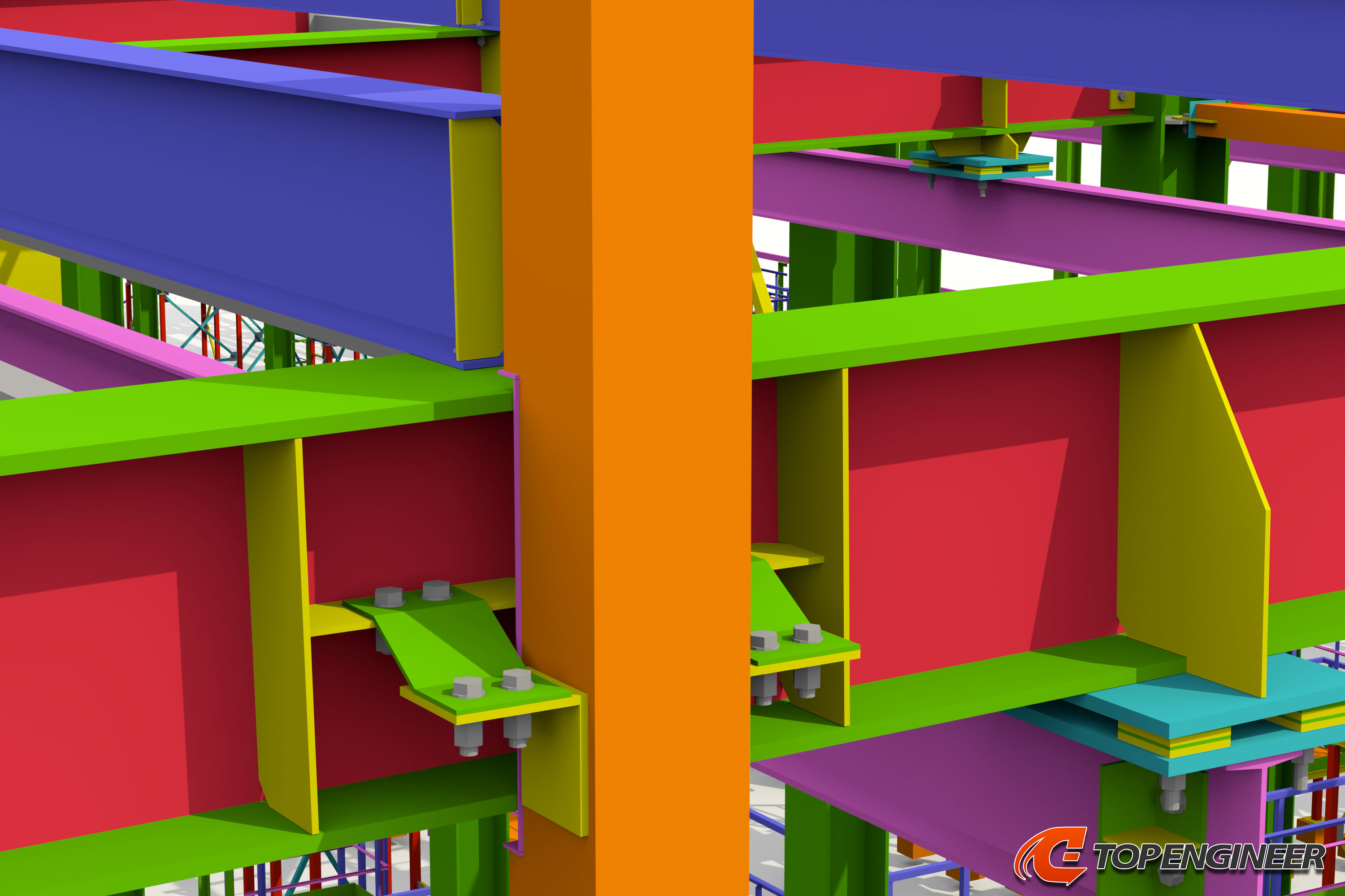 Steel detailing in Tekla Structures for the sewage plant building