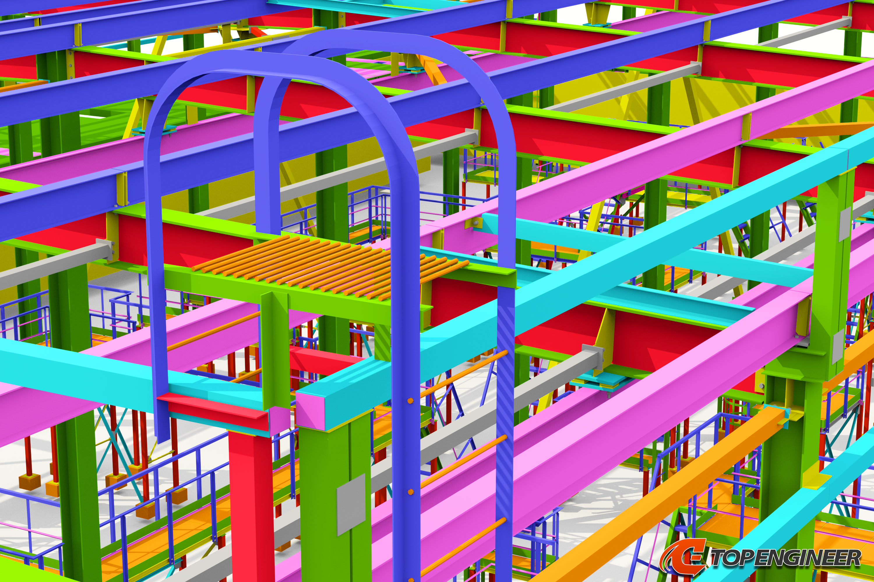 Steel detailing in Tekla Structures for the sewage plant building