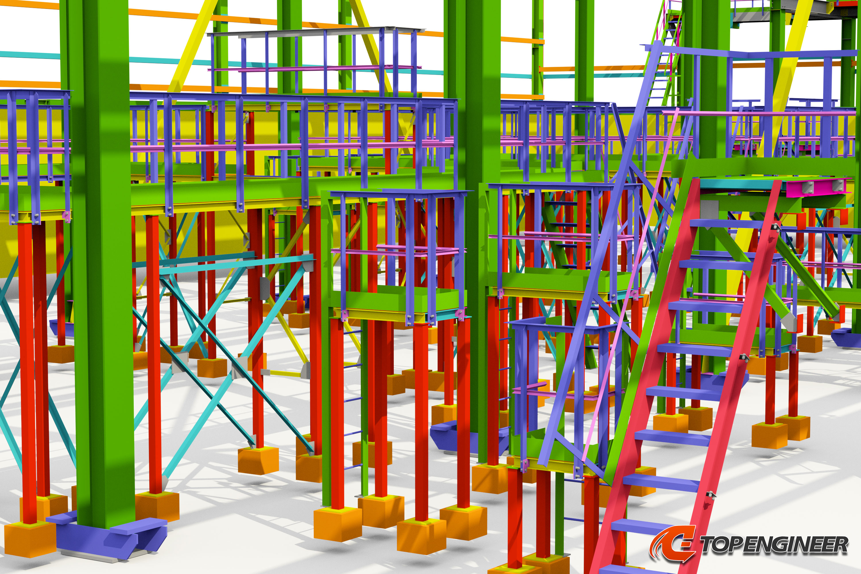 Steel detailing in Tekla Structures for the sewage plant building