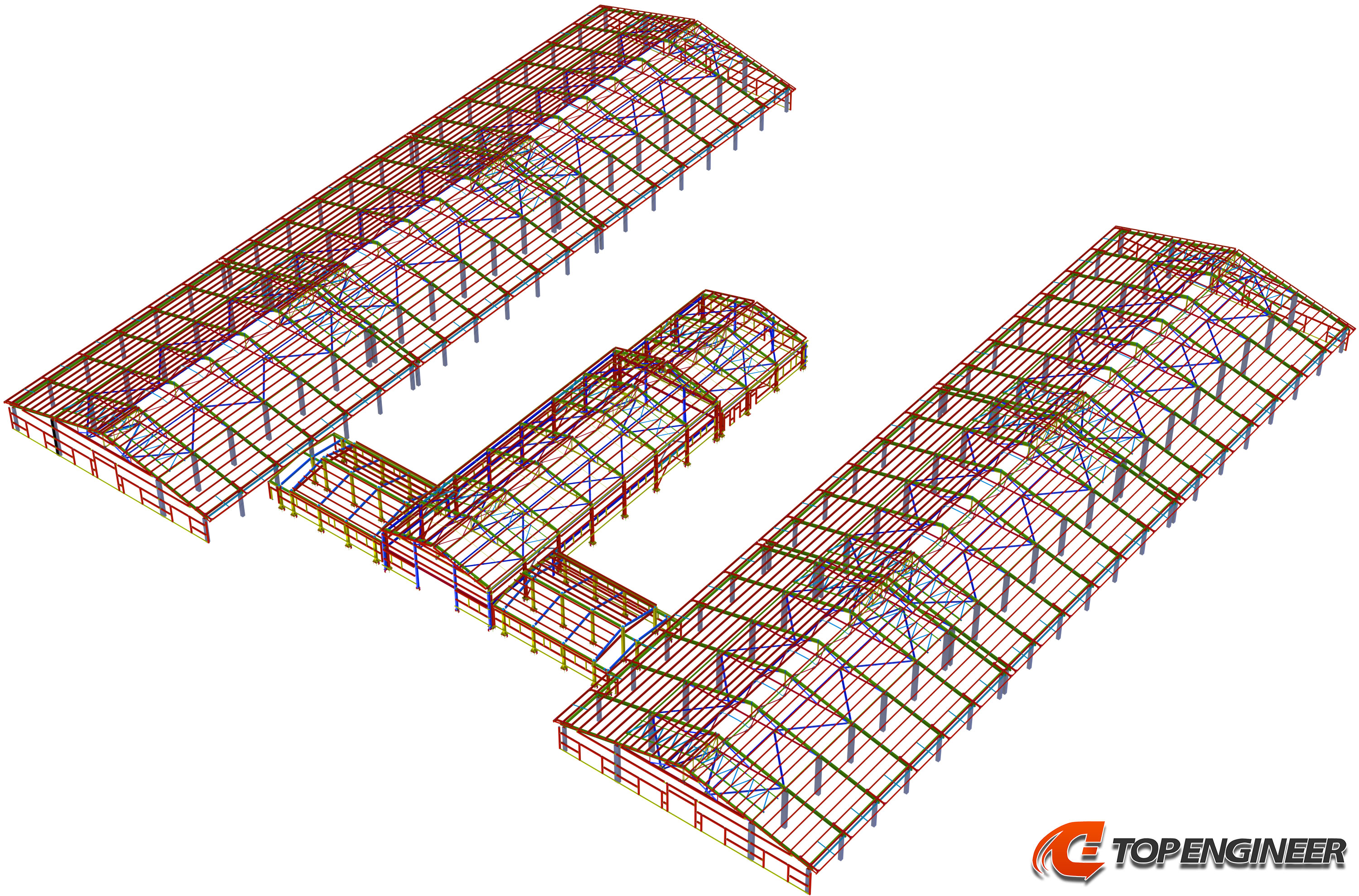 Structural drawings for warehouse in Tekla Structures