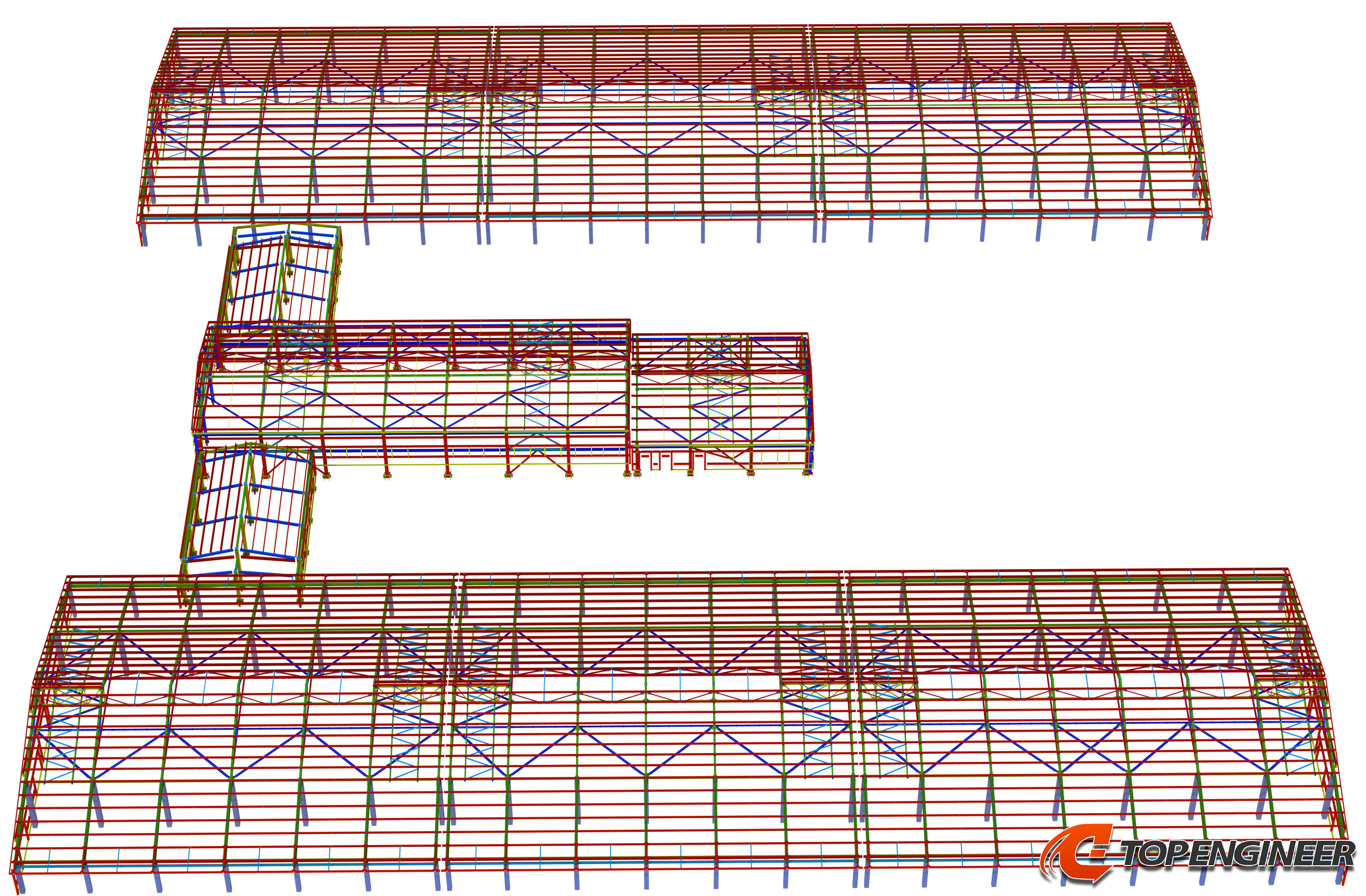 Structural drawings for warehouse in Tekla Structures