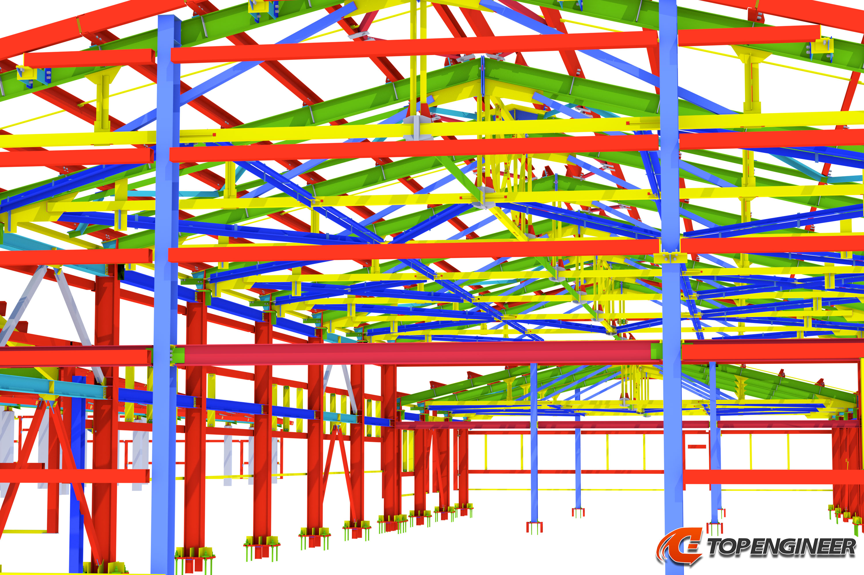 Structural drawings for warehouse in Tekla Structures