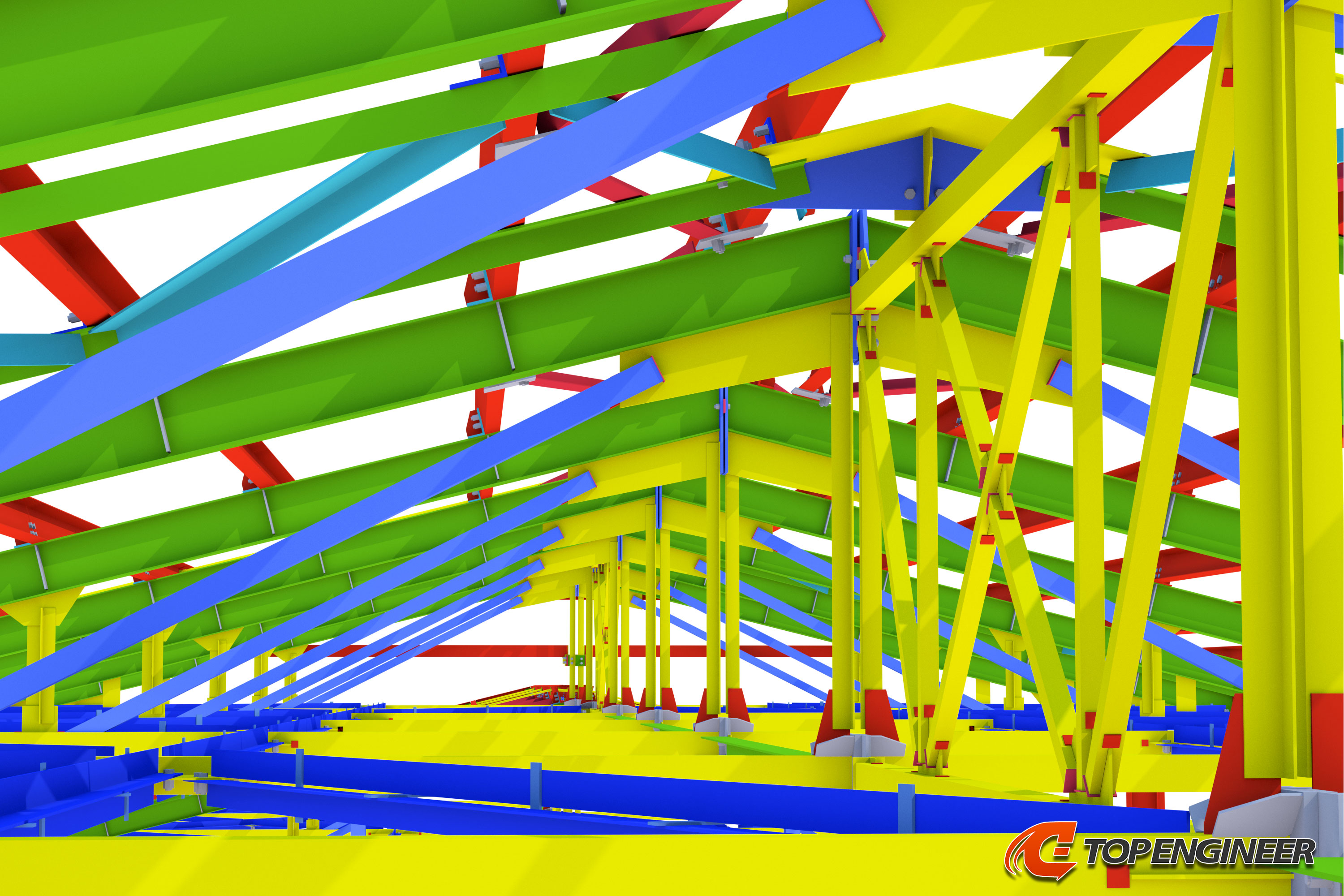 Structural drawings for warehouse in Tekla Structures